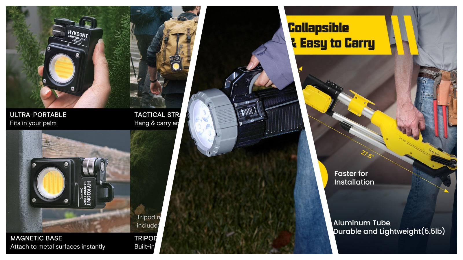 Comparing Three Hykoont Portable Lights: Which One Is Right for You?