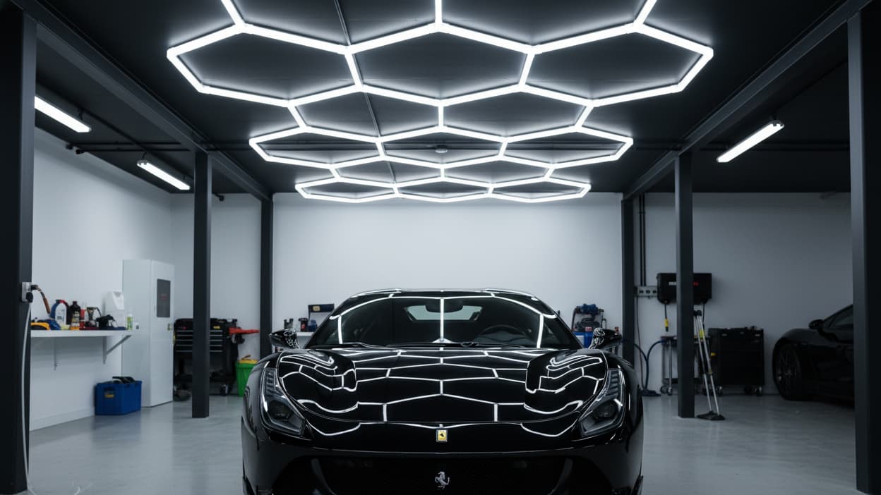 Transform Your Shop: Bright Hexagon LED Ceiling Lights for Detail Shops & Showrooms
