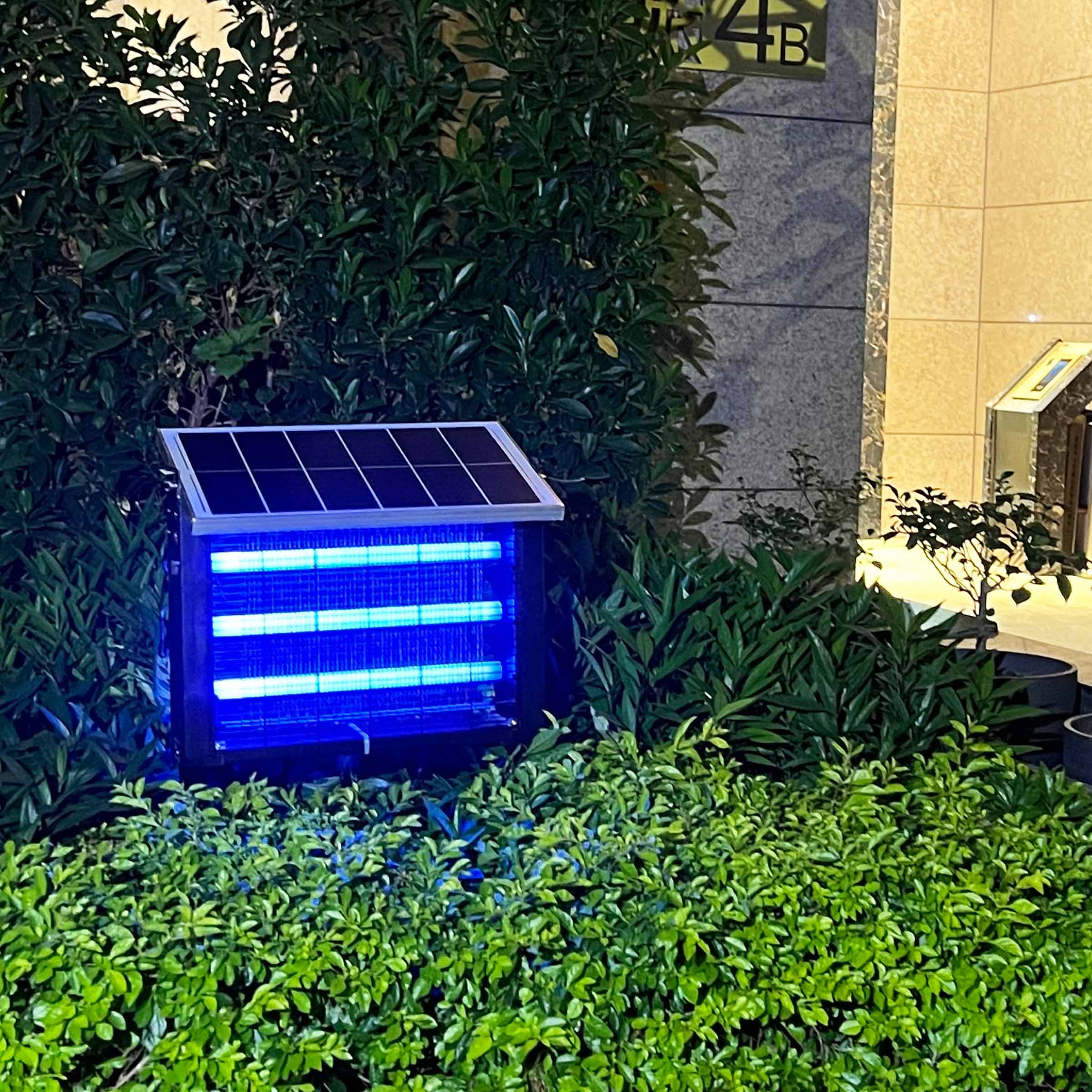 Hykoont 12W Solar LED Bug Zapper Light Triple Tube Dusk-to-Dawn
