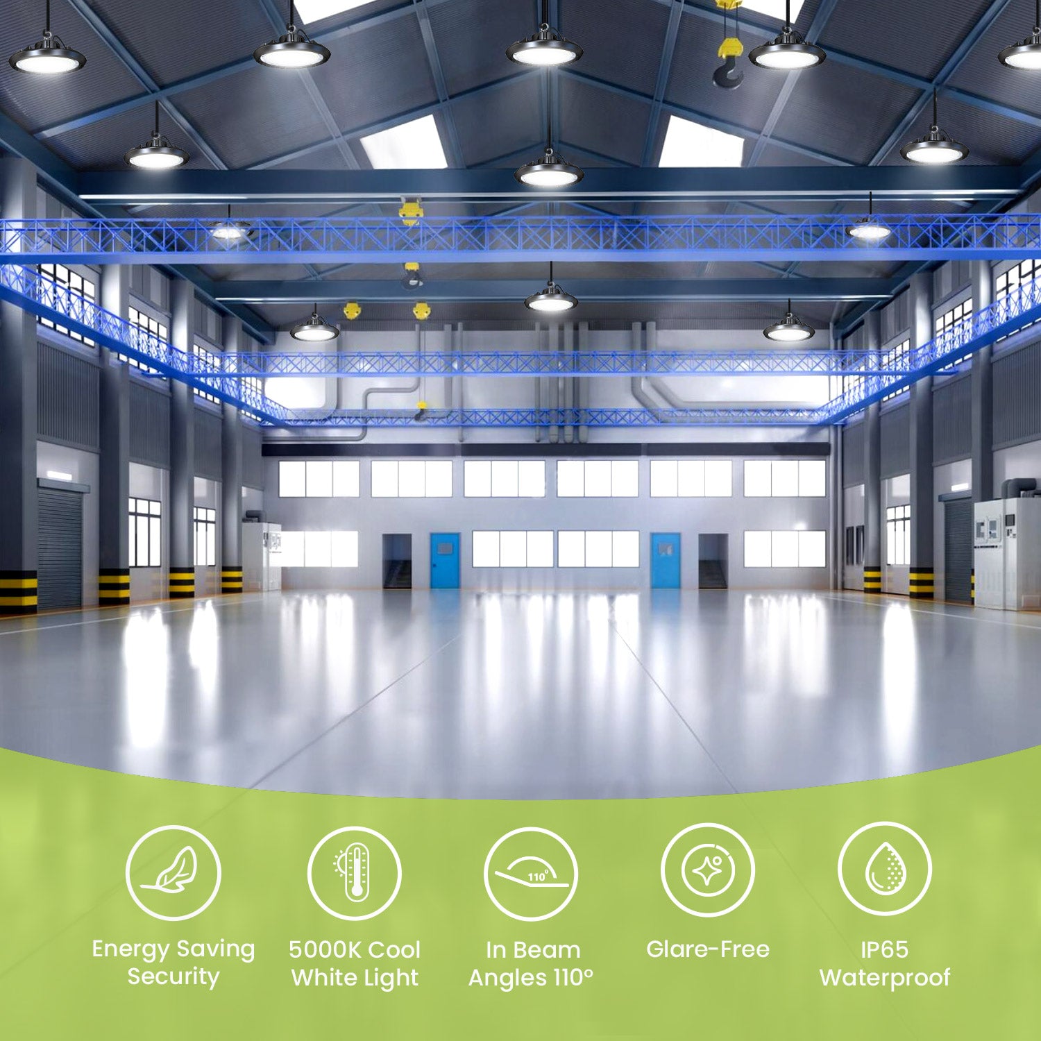 Hykoont GC377 UFO LED High Bay Lights UL DLC Certified 150/200 Watt, 4000-5000K, 150LM/W