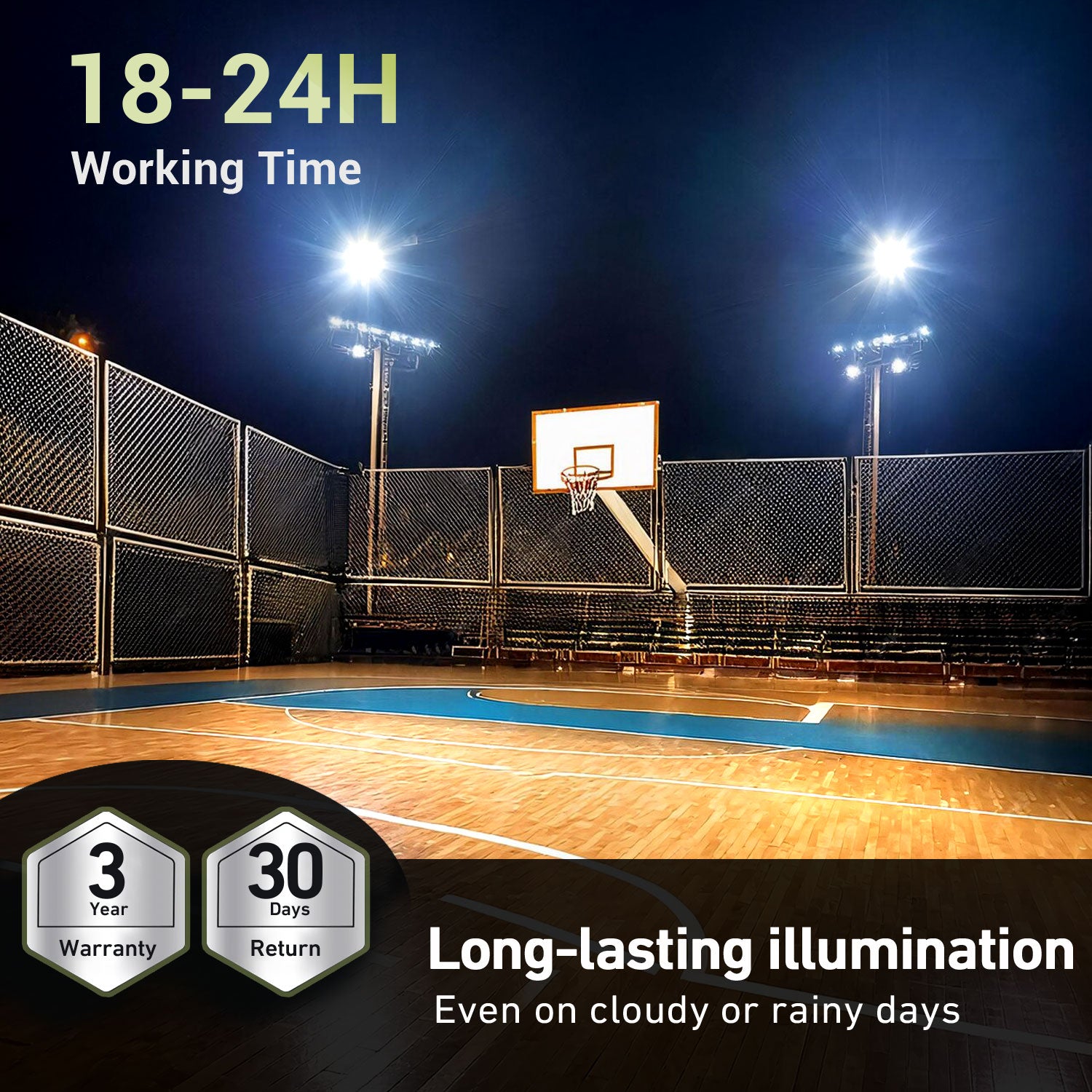 Hykoont BD006 Solar Street Commercial Light Mono Solar Panel Alloy Material With High Lumen- Black