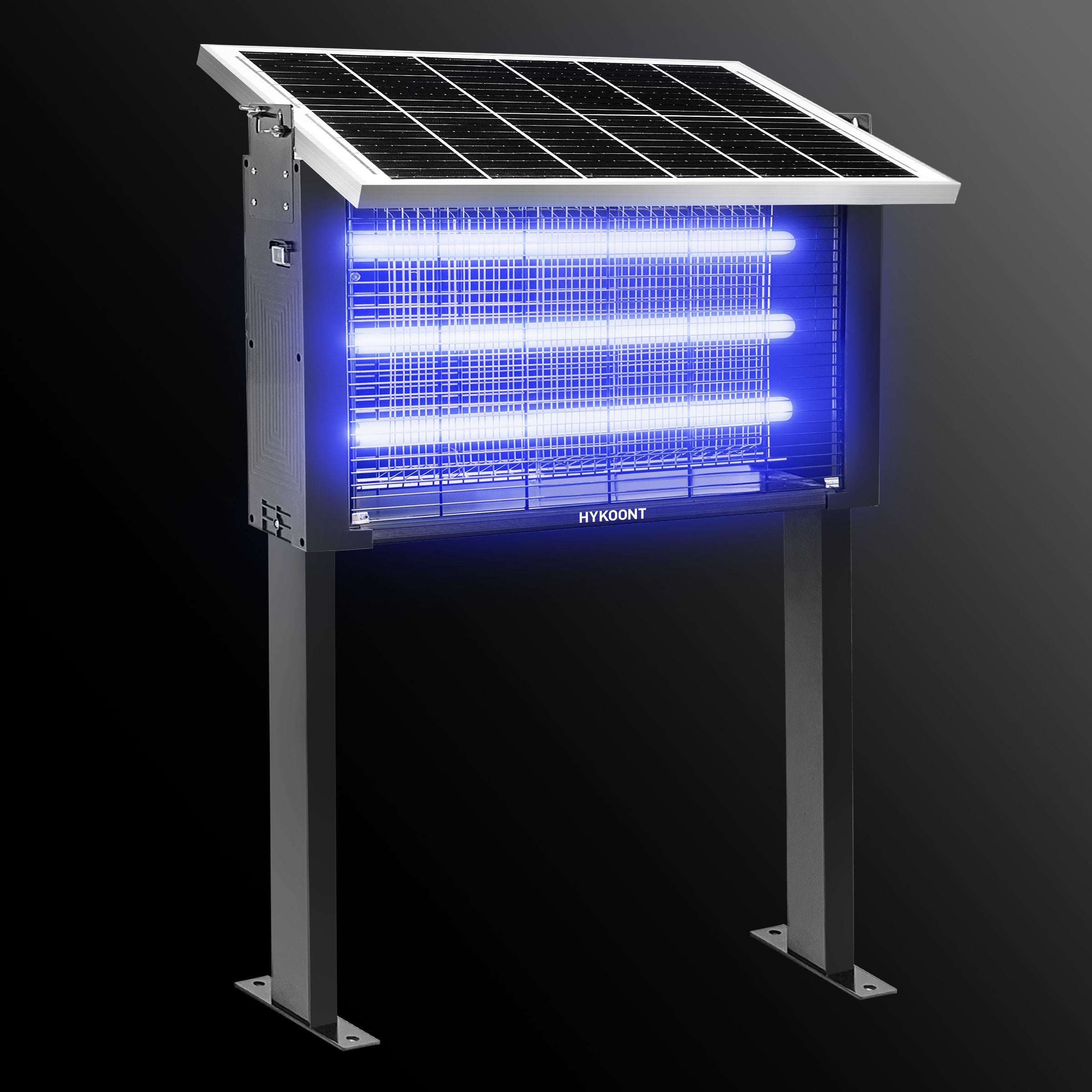 Hykoont 18W Solar LED Bug Zapper Light Triple Tube Dusk-to-Dawn