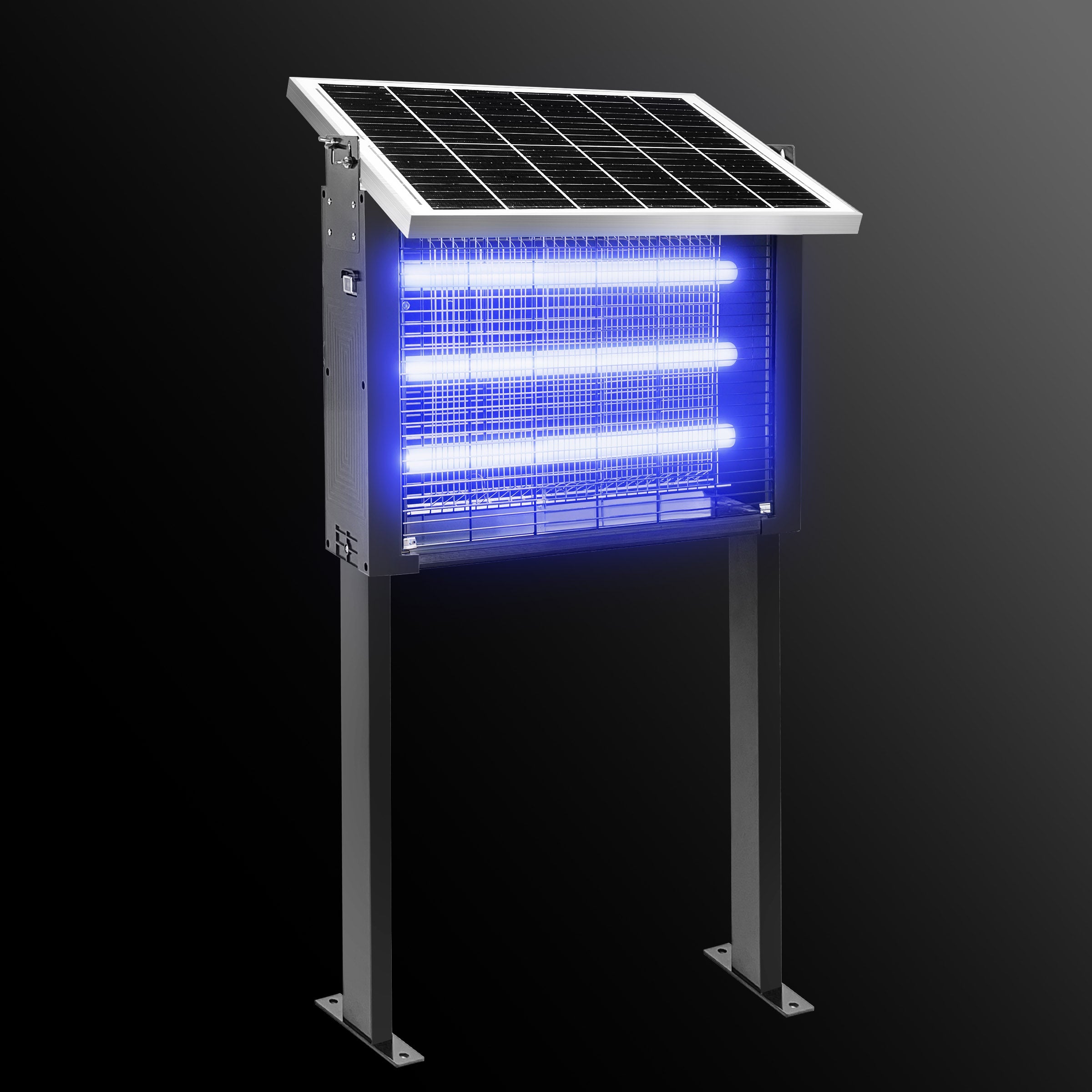 Hykoont 12W Solar LED Bug Zapper Light Triple Tube Dusk-to-Dawn