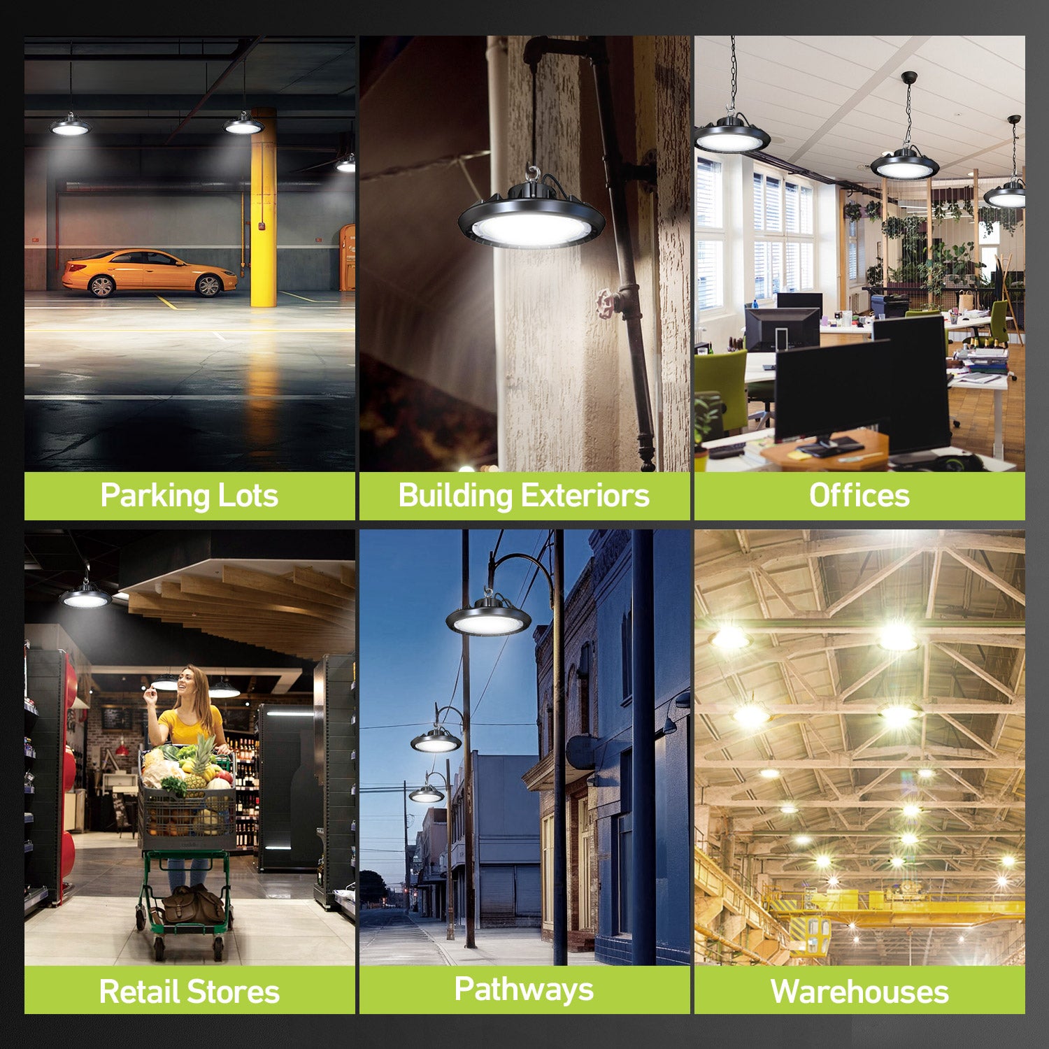 Hykoont GC377 UFO LED High Bay Lights UL DLC Certified 150/200 Watt, 4000-5000K, 150LM/W