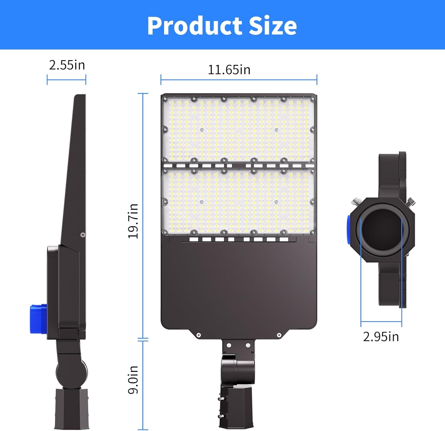 Hykoont LED Parking Lot Light 39000 Lumens 240W/300W