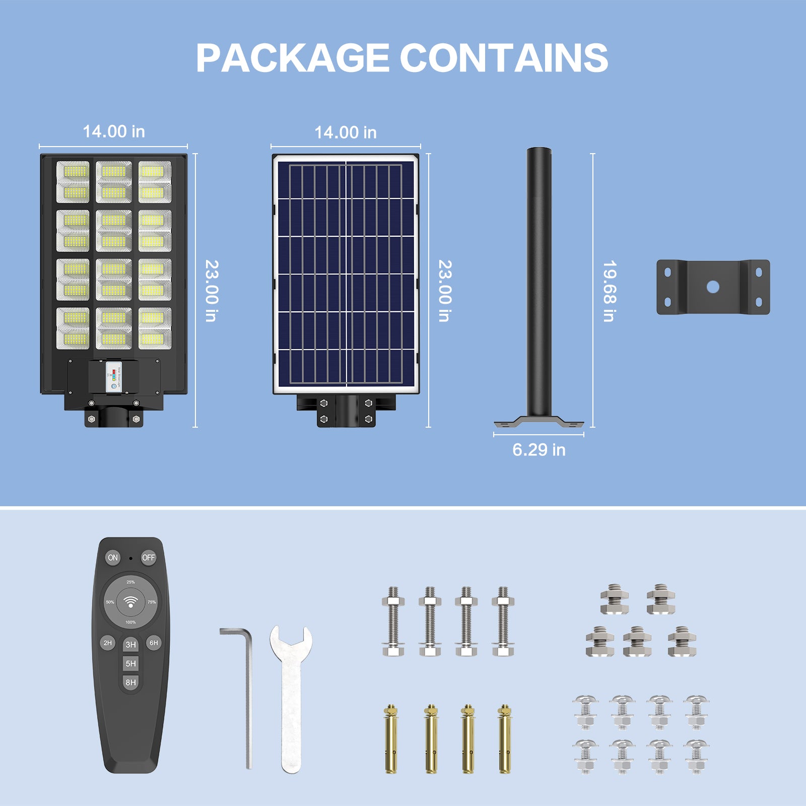 Hykoont BM024 160W Solar Street Light 21600 Lumens 2PACK