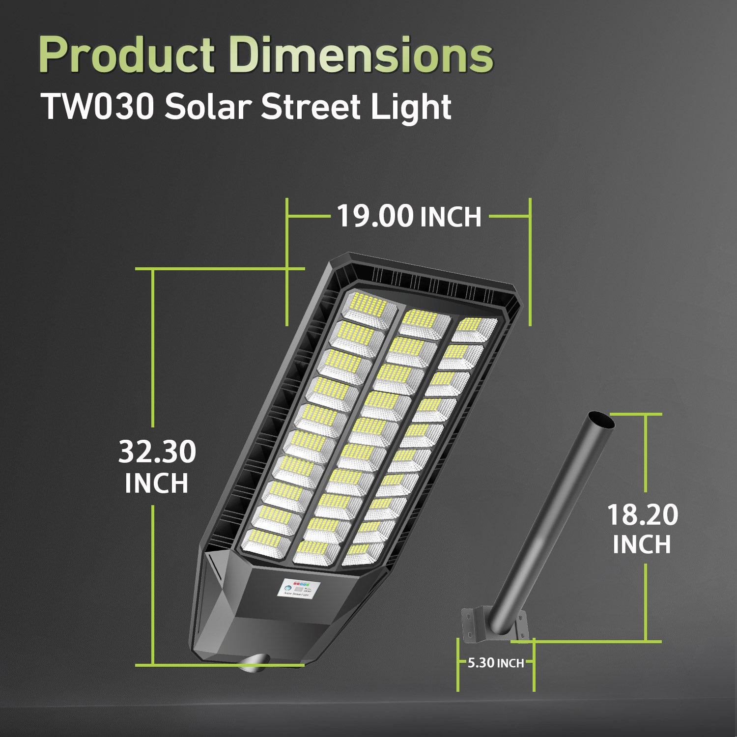 Hykoont TW030 42000 Lumens 300W Solar Street Light 1 Pack