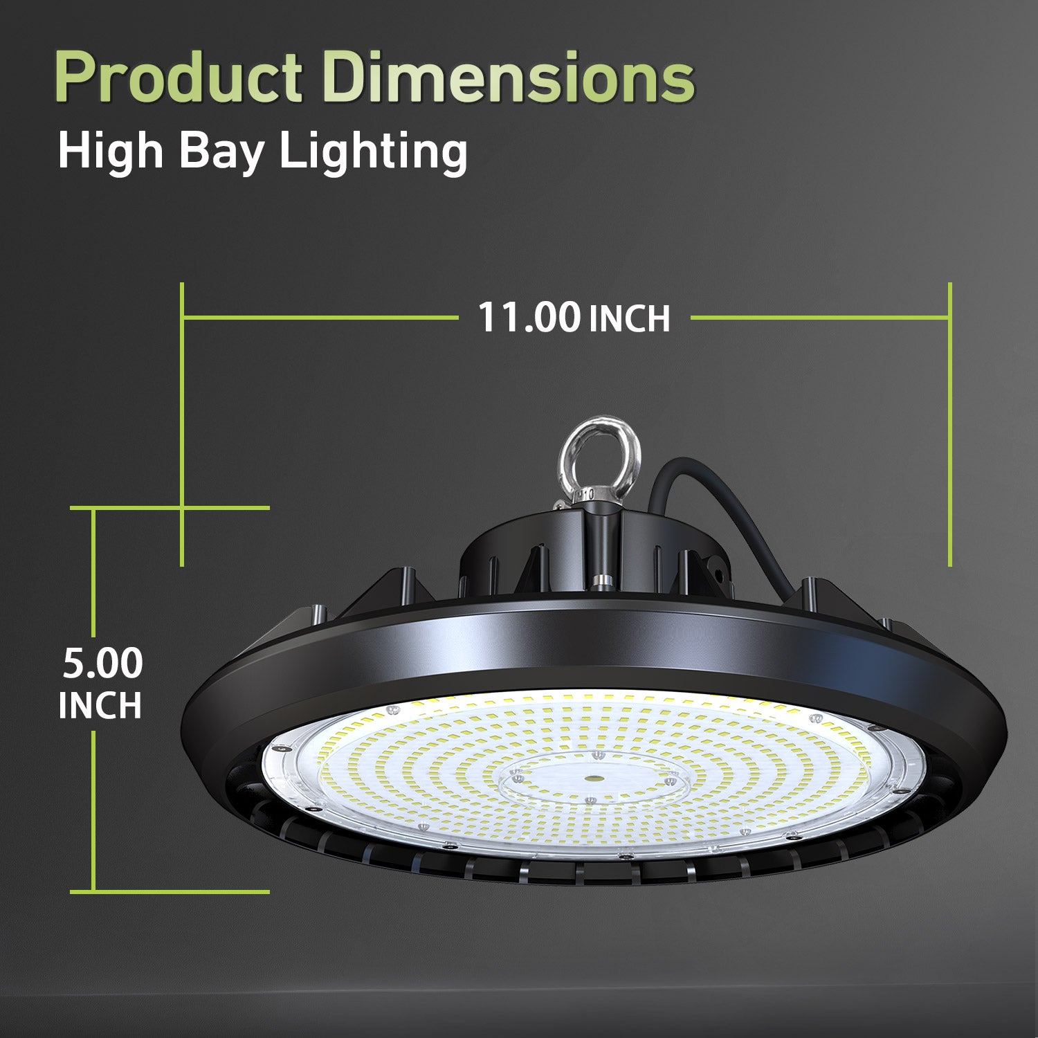 Hykoont GC377 UFO LED High Bay Lights UL DLC Certified 150/200 Watt, 4000-5000K, 150LM/W