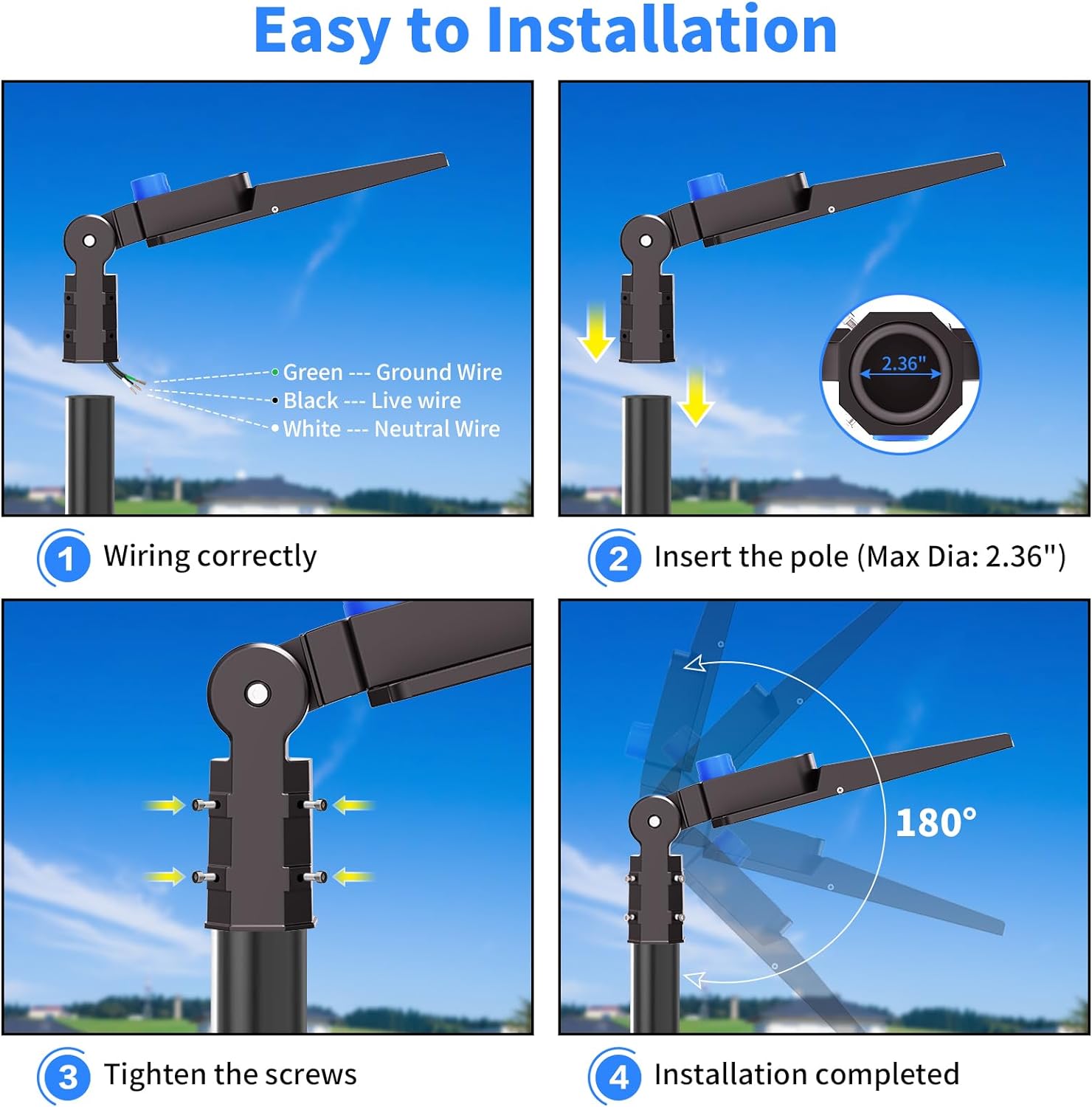 Hykoont LED Parking Lot Light 39000 Lumens 240W/300W