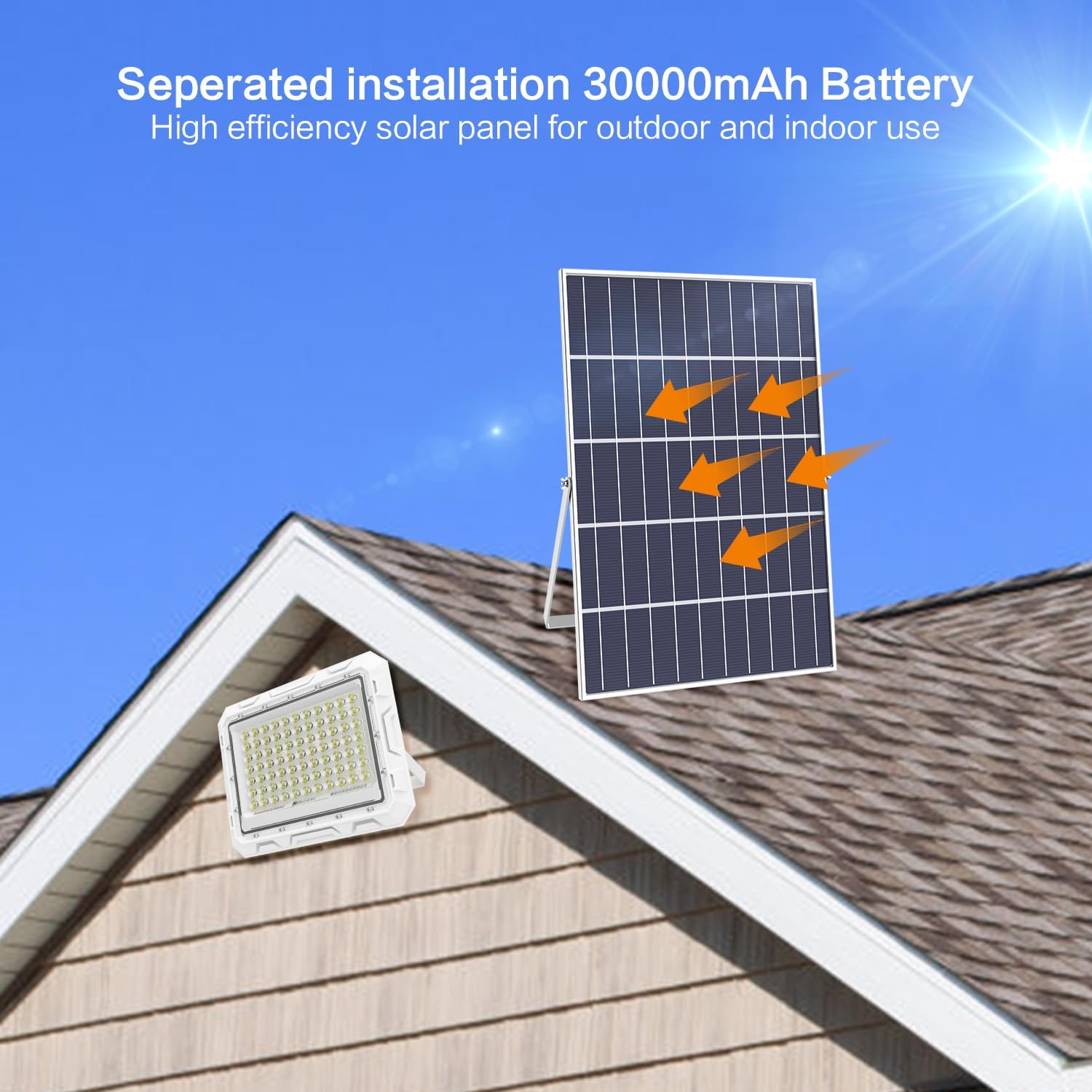 Hykoont ZZ077 300W LED Solar Flood Lights 2 Pack