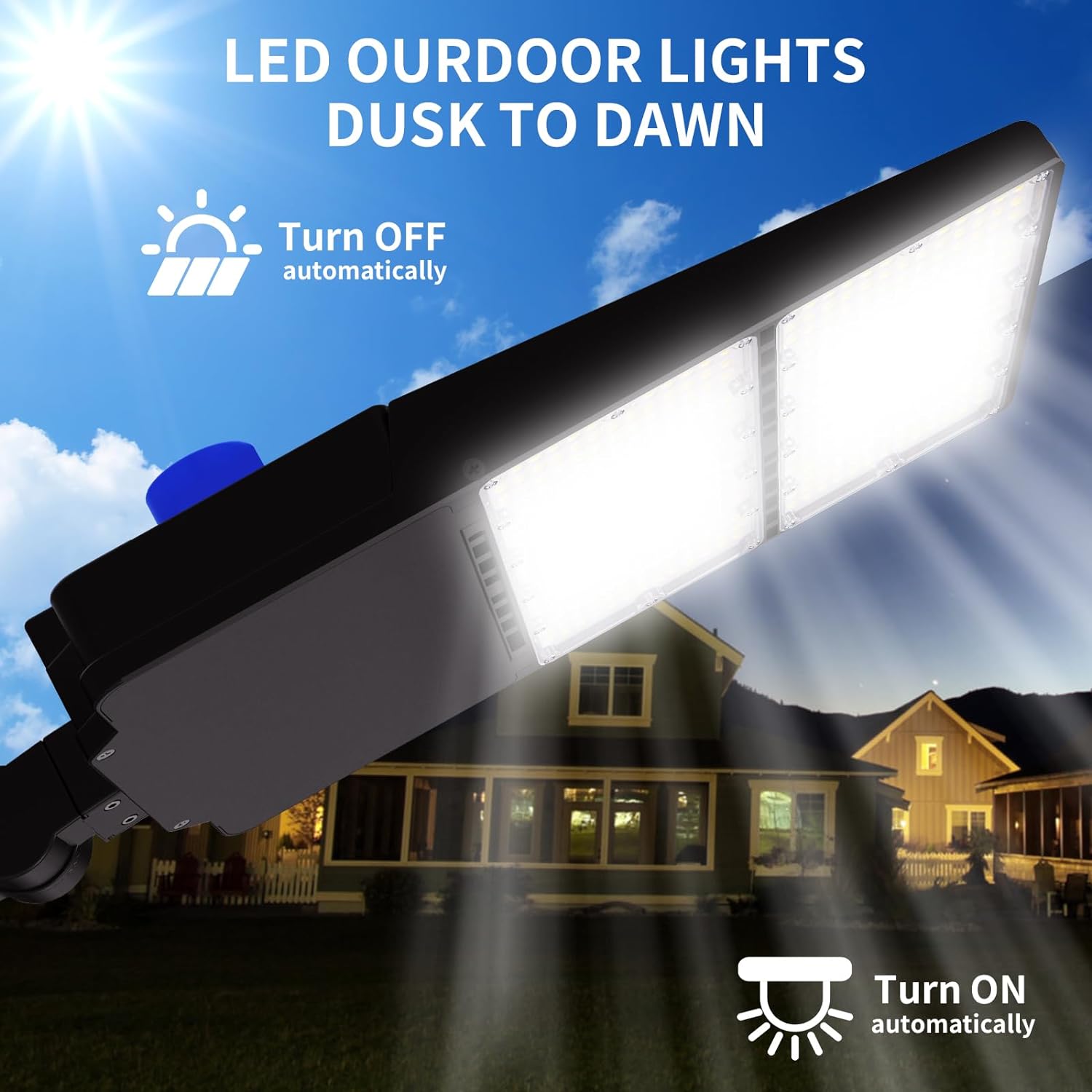 Hykoont LED Parking Lot Light 39000 Lumens 240W/300W