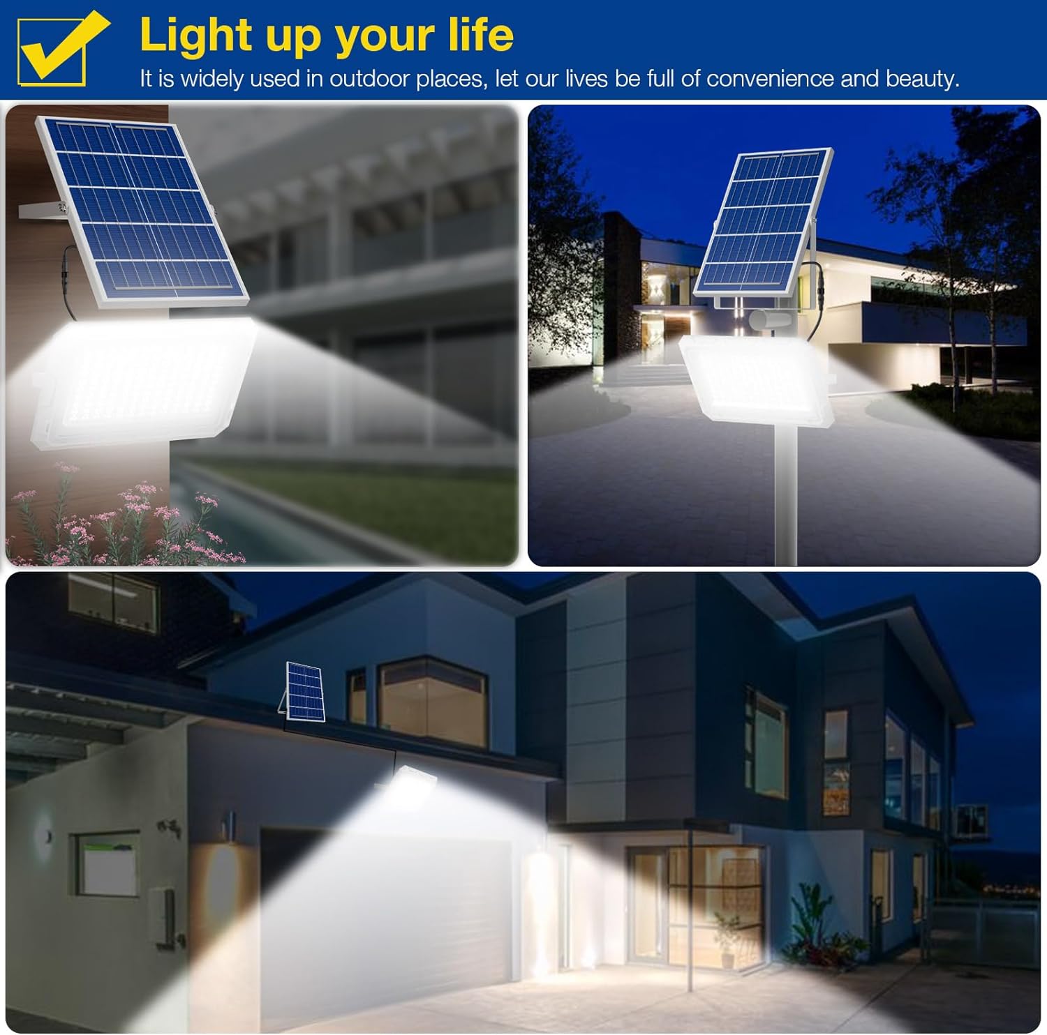 Hykoont ZZ117 Solar Flood Lights Outdoor 2Pack