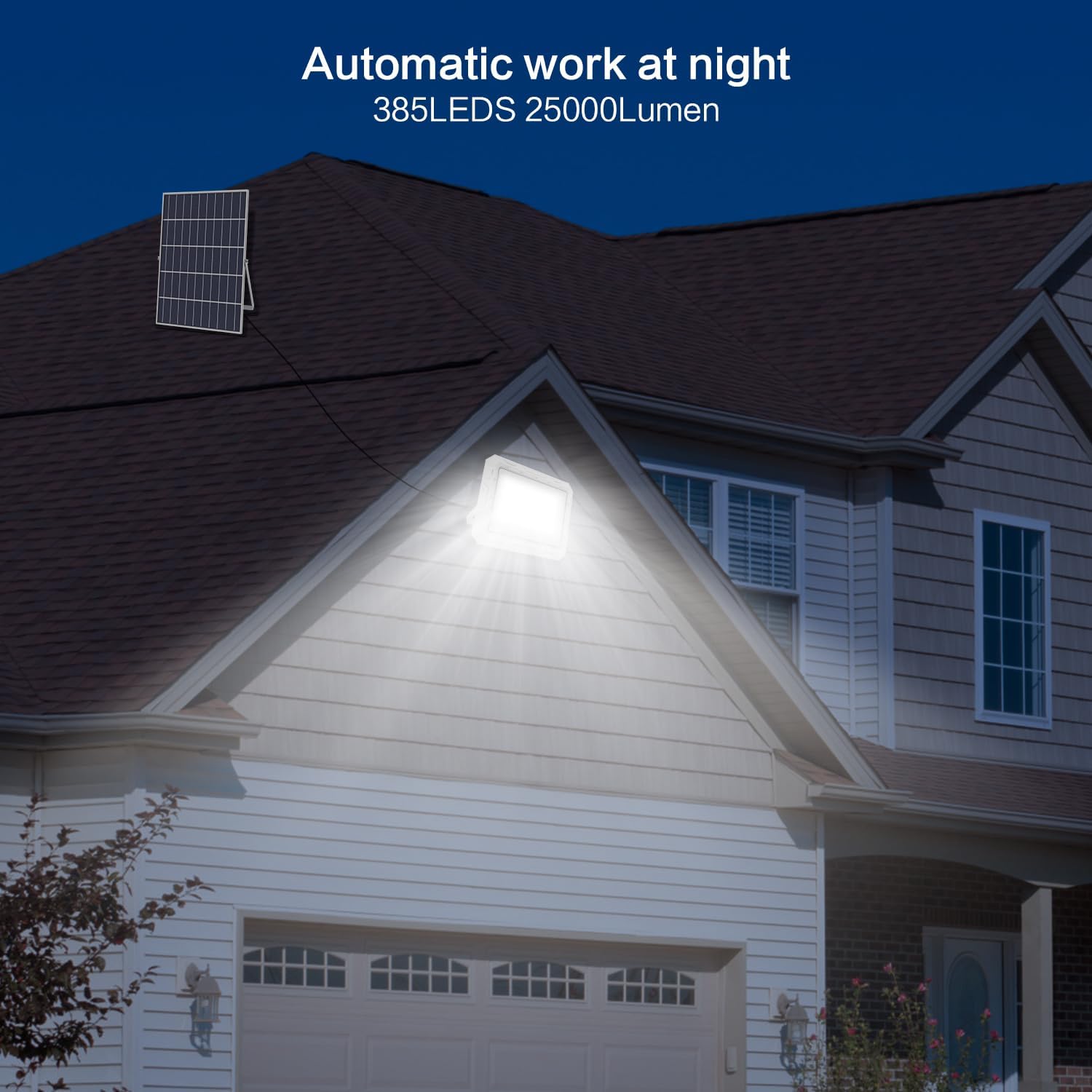 Hykoont ZZ077 300W LED Solar Flood Lights 2 Pack