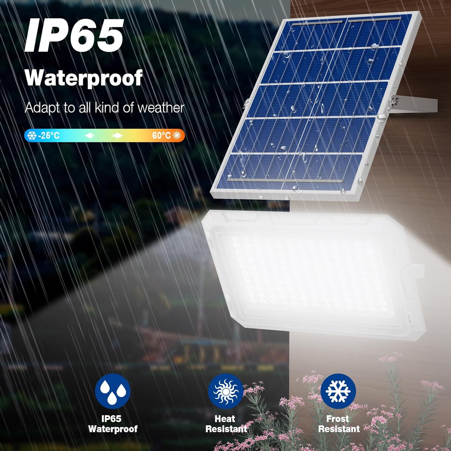 Hykoont ZZ117 Solar Flood Lights Outdoor 2Pack