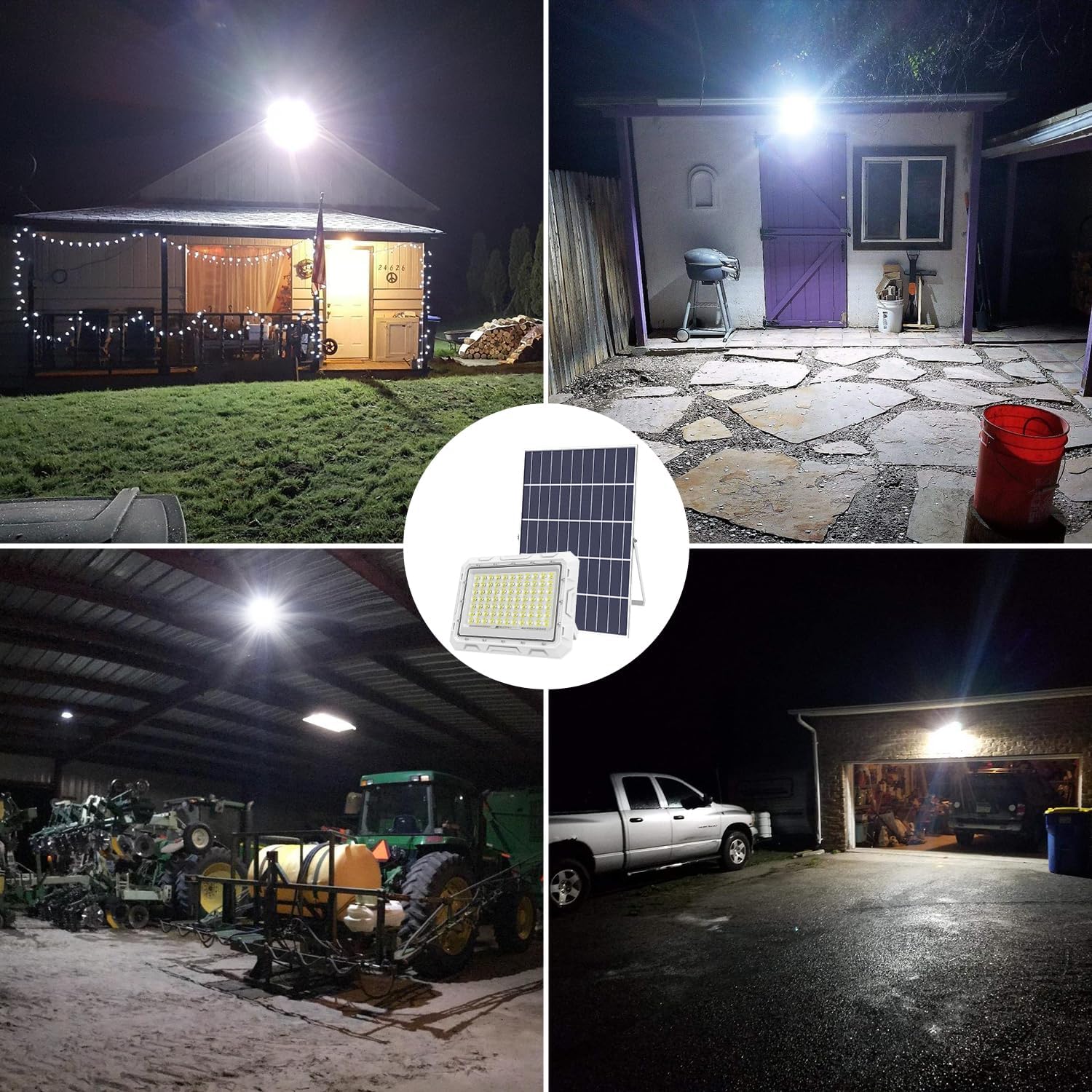 Hykoont ZZ077 300W LED Solar Flood Lights 2 Pack