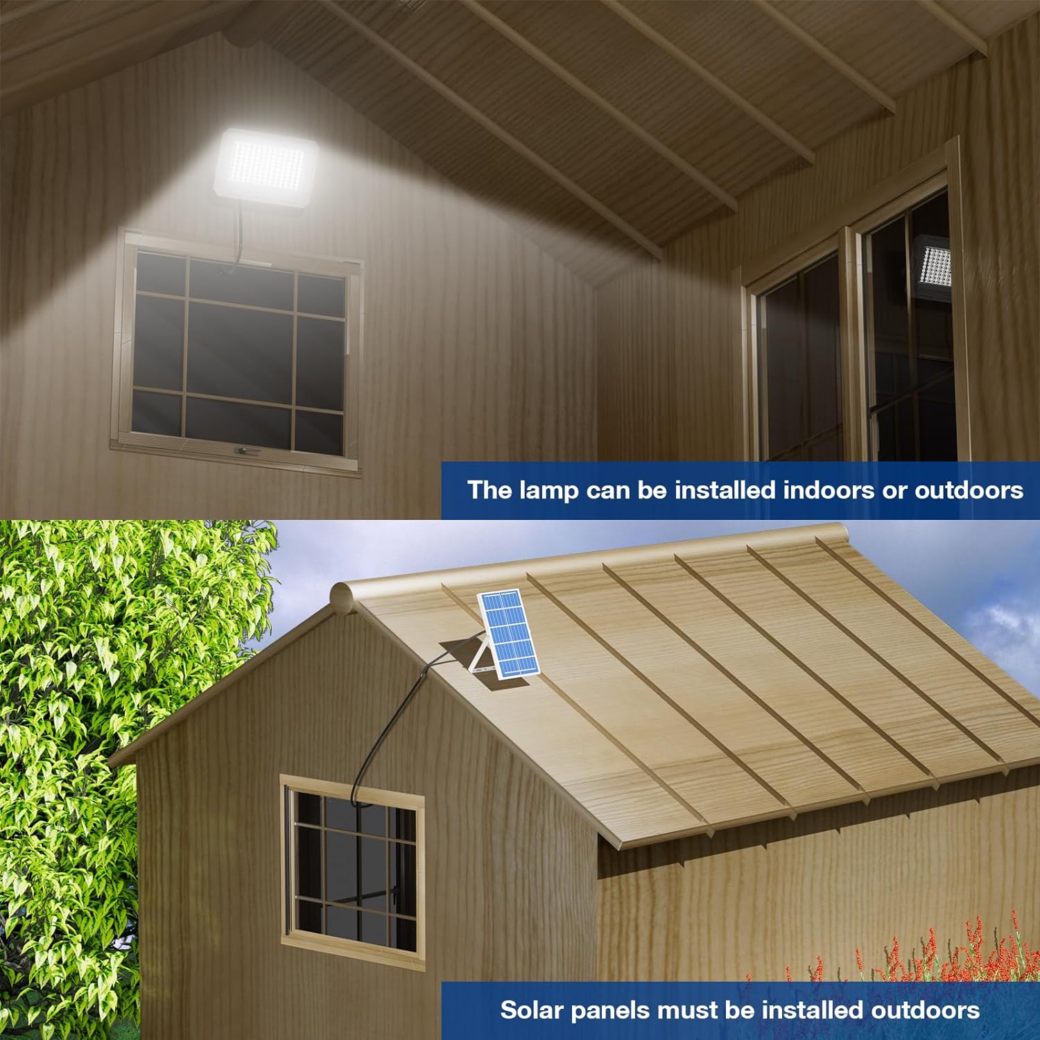 Hykoont ZZ117 Solar Flood Lights Outdoor 2Pack
