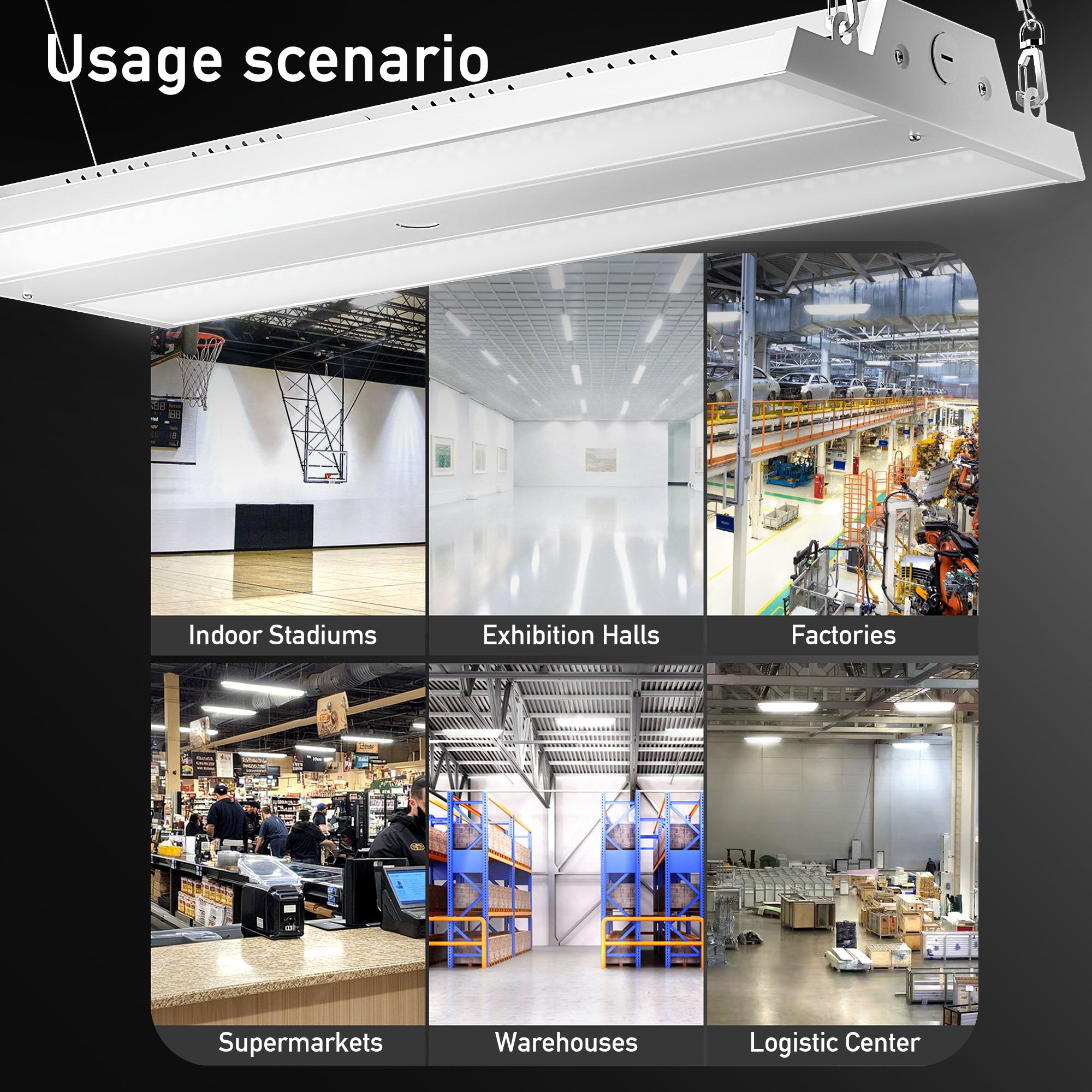 Hykoont GC376 150W 22500LM Linear LED High Bay Light