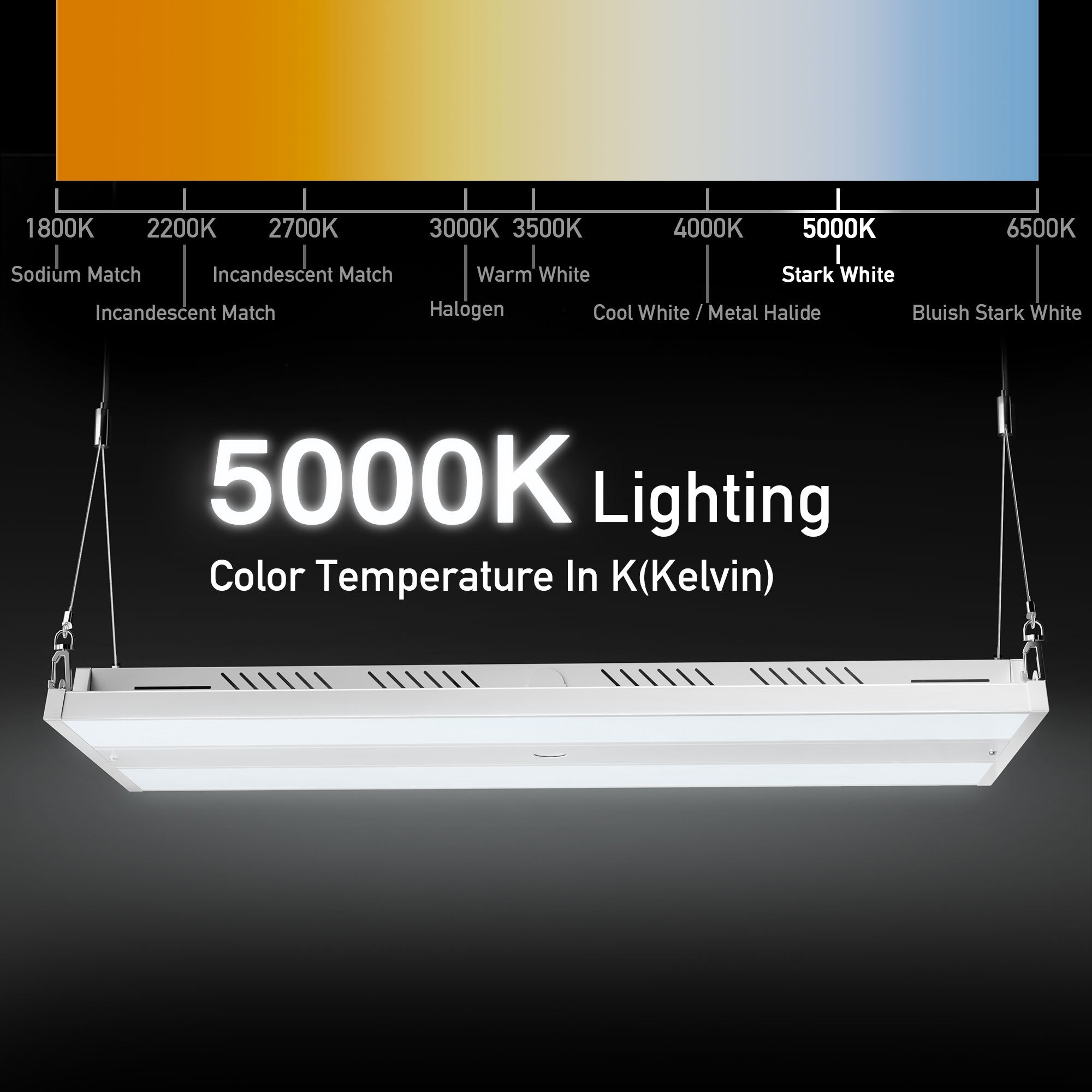 Hykoont GC376 150W 22500LM Linear LED High Bay Light