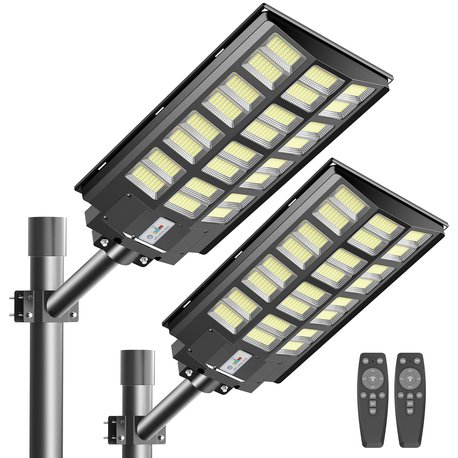 Hykoont BM024 160W Solar Street Light 21600 Lumens 2PACK