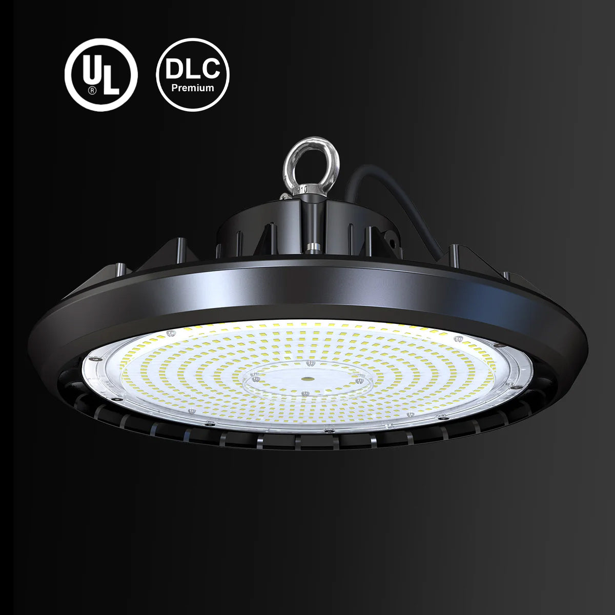 Hykoont GC377 UFO LED High Bay Lights UL DLC Certified 150/200 Watt, 4