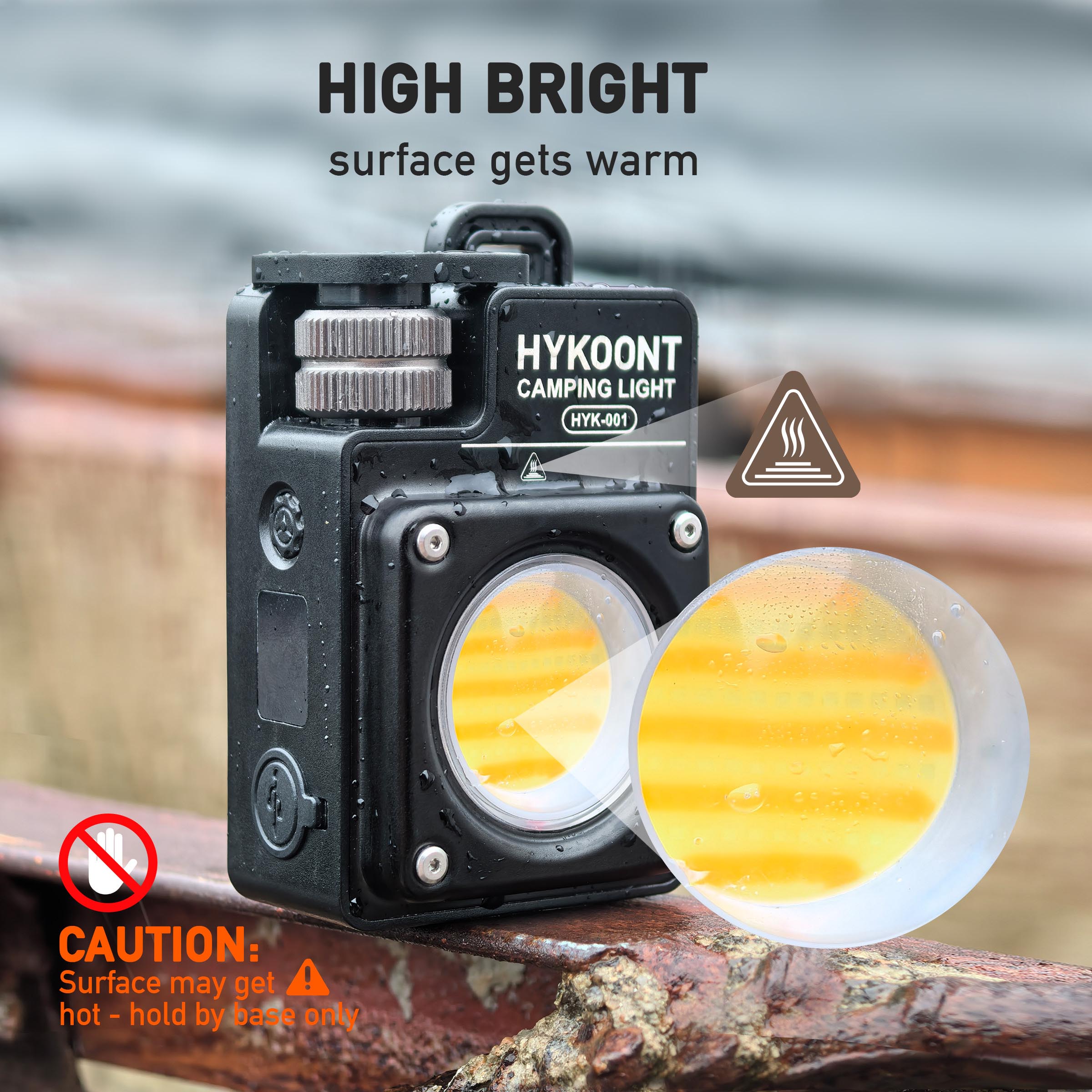 HYKOONT HYK-001 5000LM Super Bright Magnetic Camping&work Light |2700K–6900K | Waterproof & Rechargeable Flash light