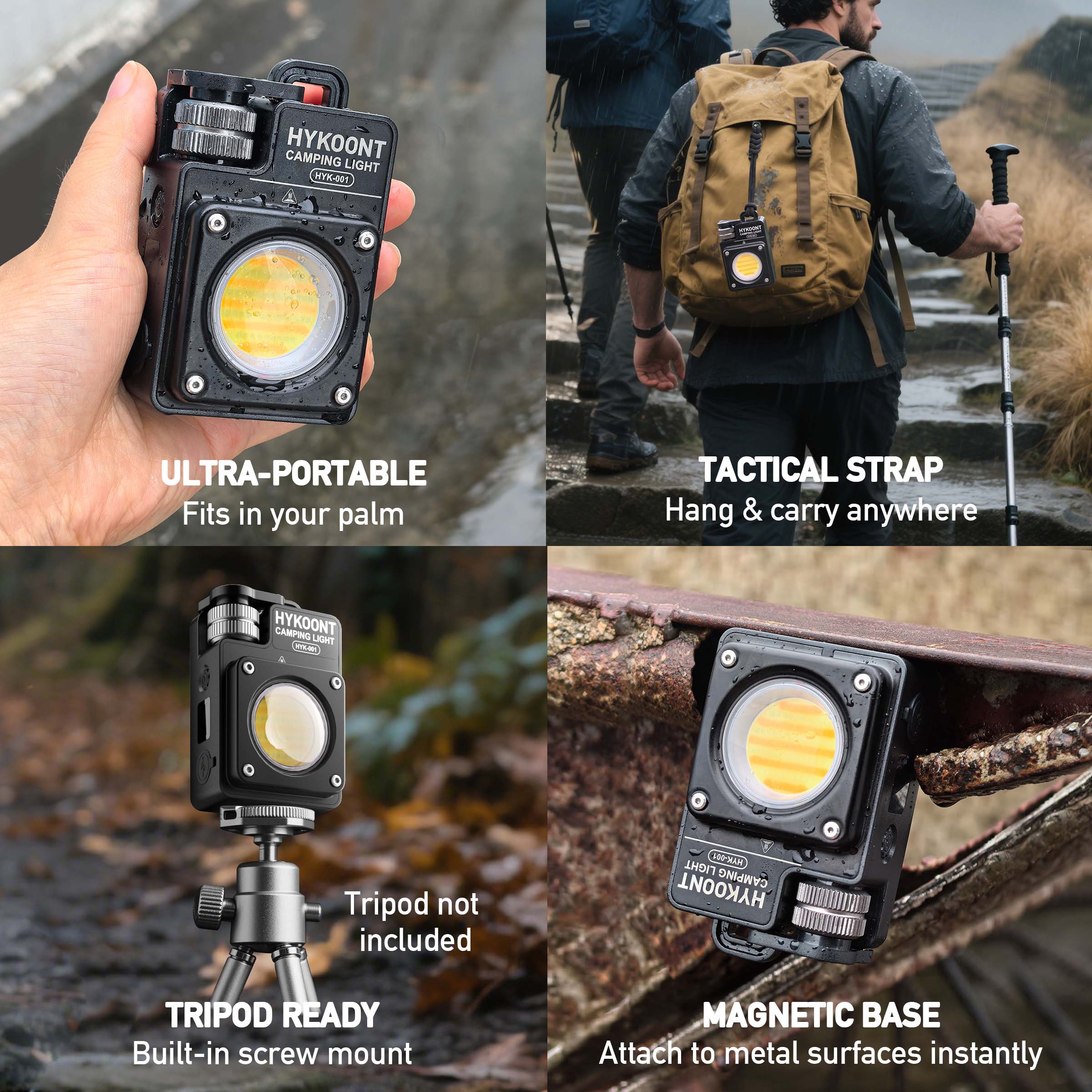 HYKOONT HYK-001 5000LM Super Bright Magnetic Camping&work Light |2700K–6900K | Waterproof & Rechargeable Flash light
