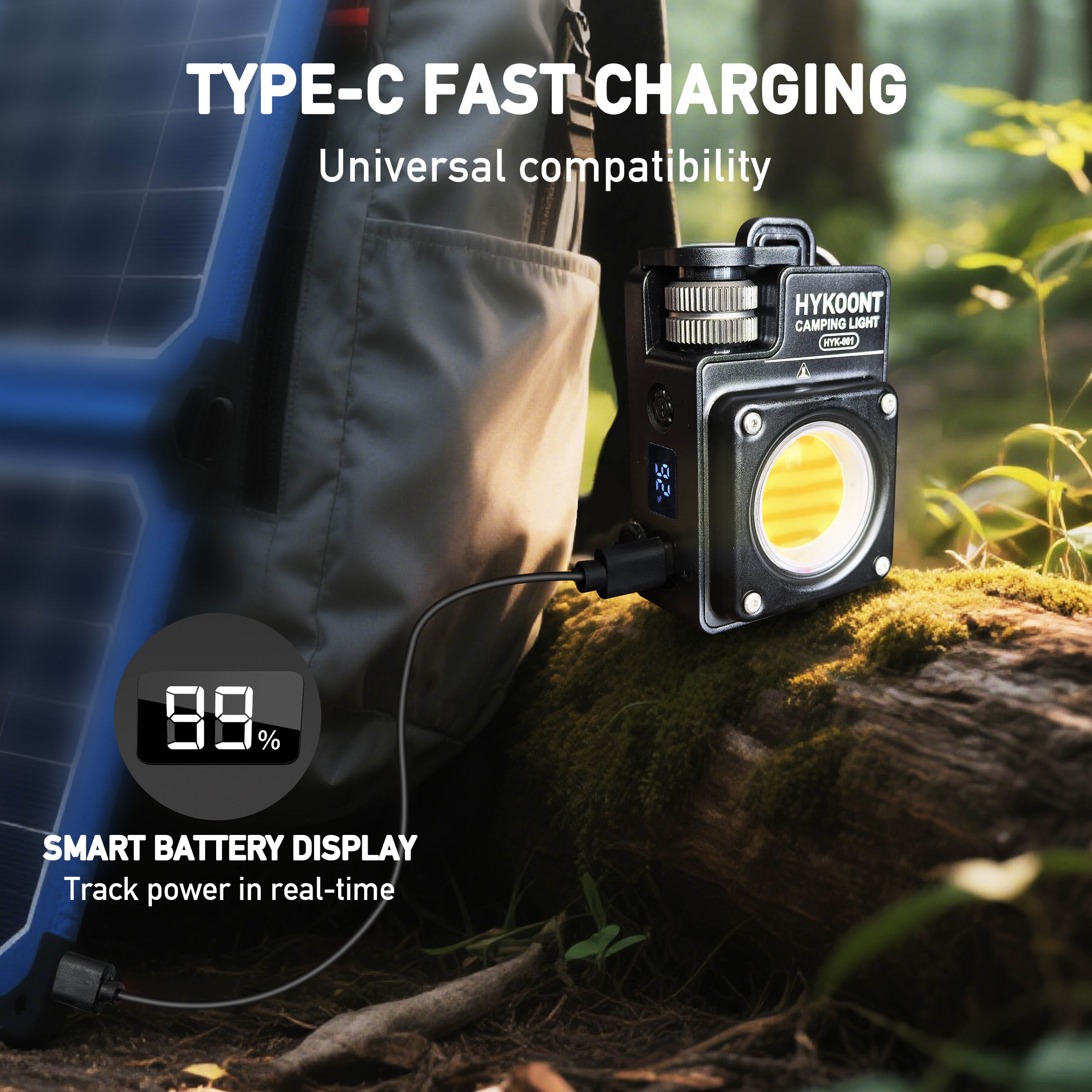 HYKOONT HYK-001 5000LM Super Bright Magnetic Camping&work Light |2700K–6900K | Waterproof & Rechargeable Flash light