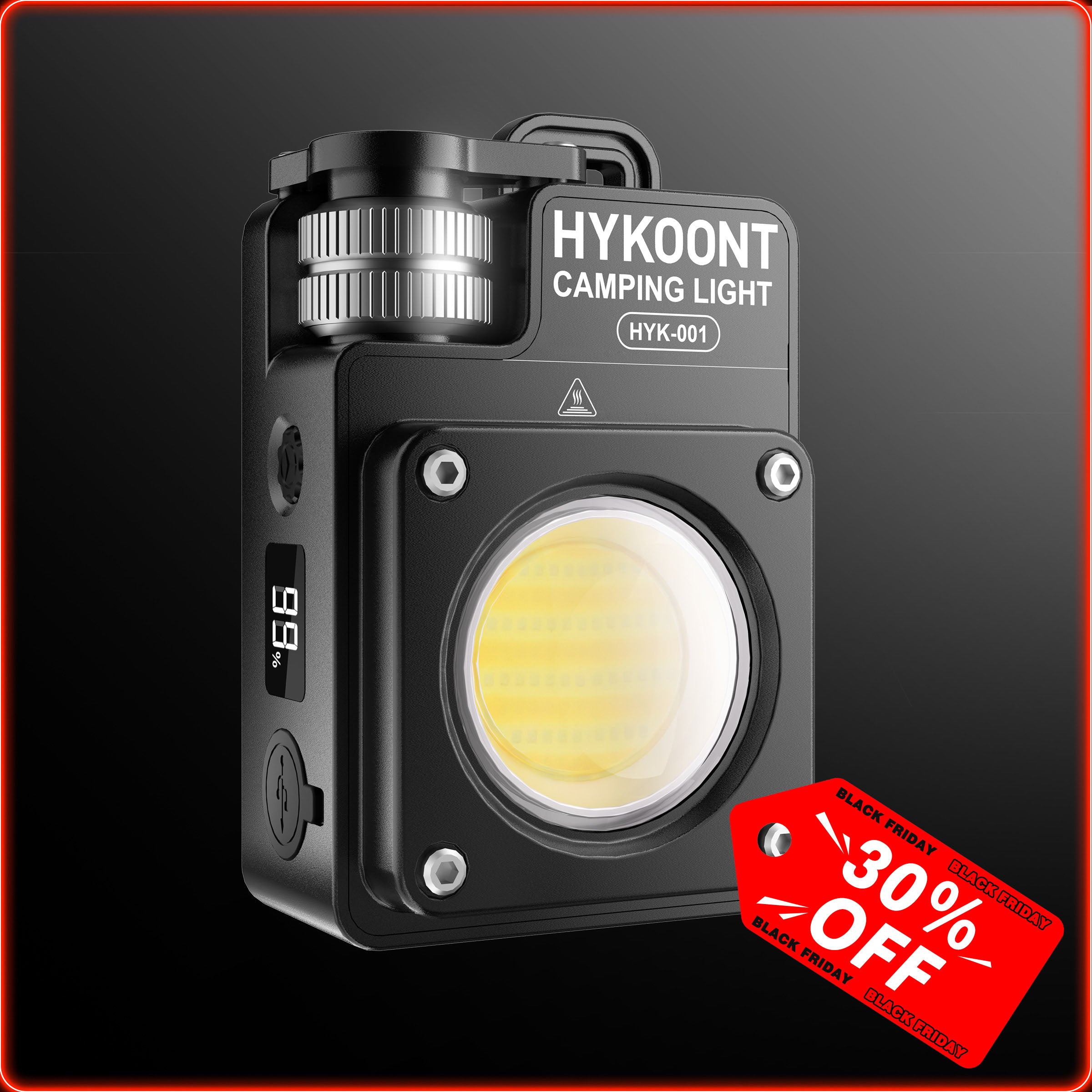 HYKOONT HYK-001 5000LM Super Bright Magnetic Camping&work Light |2700K–6900K | Waterproof & Rechargeable Flash light