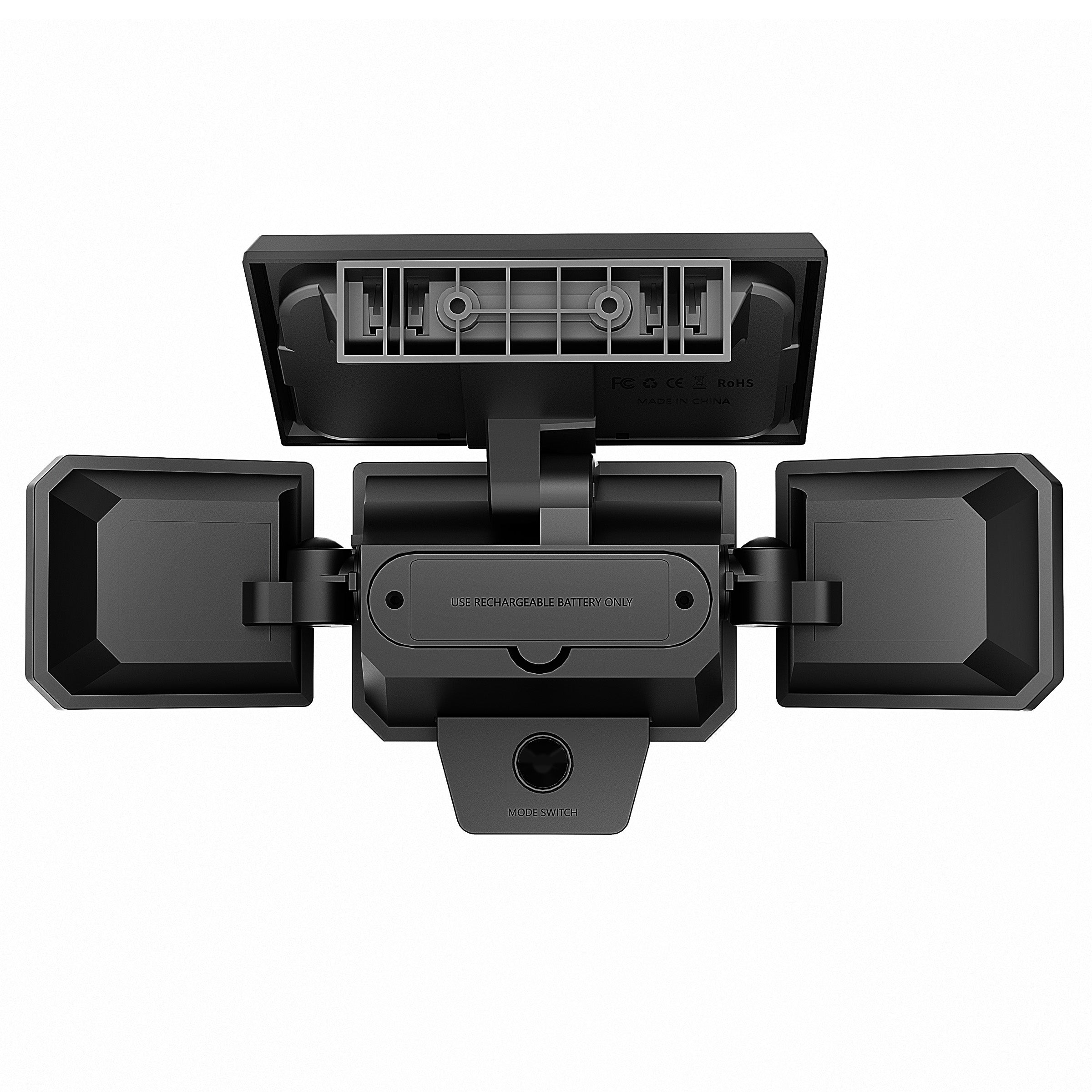 Hykoont AMS193 270° Wide Angle 3-Head 3000LM Solar Wall Light Outdoor with Replaceable Battery 3 Mode 2 Pack