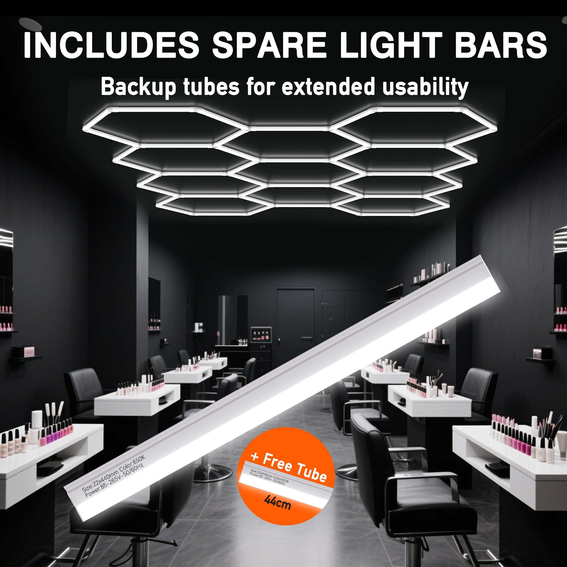 Hykoont 47840LM LED Hexagon Garage Lights 5-Grid,11-Grid