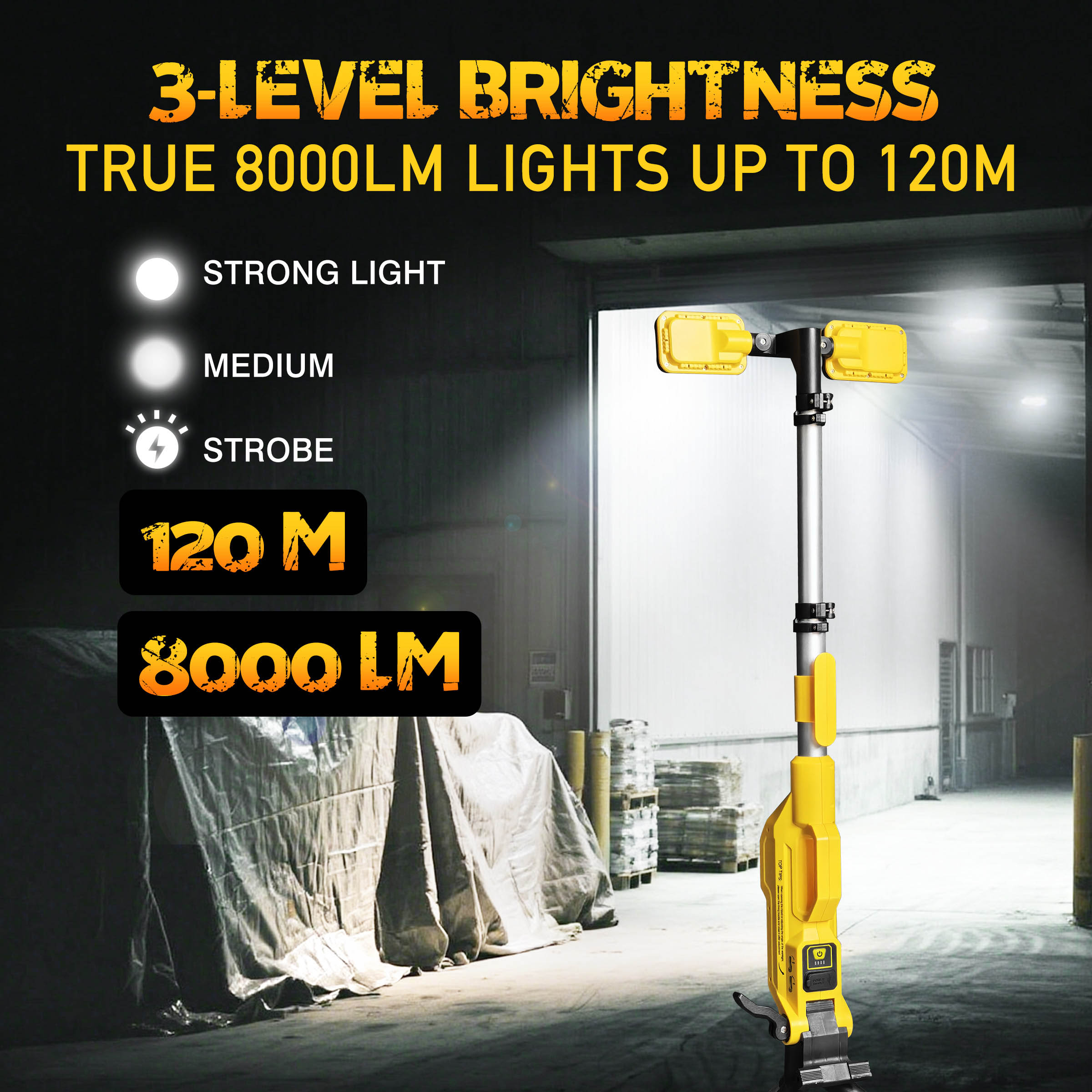 Hykoont MX5085 Multifunctional LED WorkMax Light with Power Bank 8000LM IP65 Tripod-Compatible for Outdoor and Emergency Use