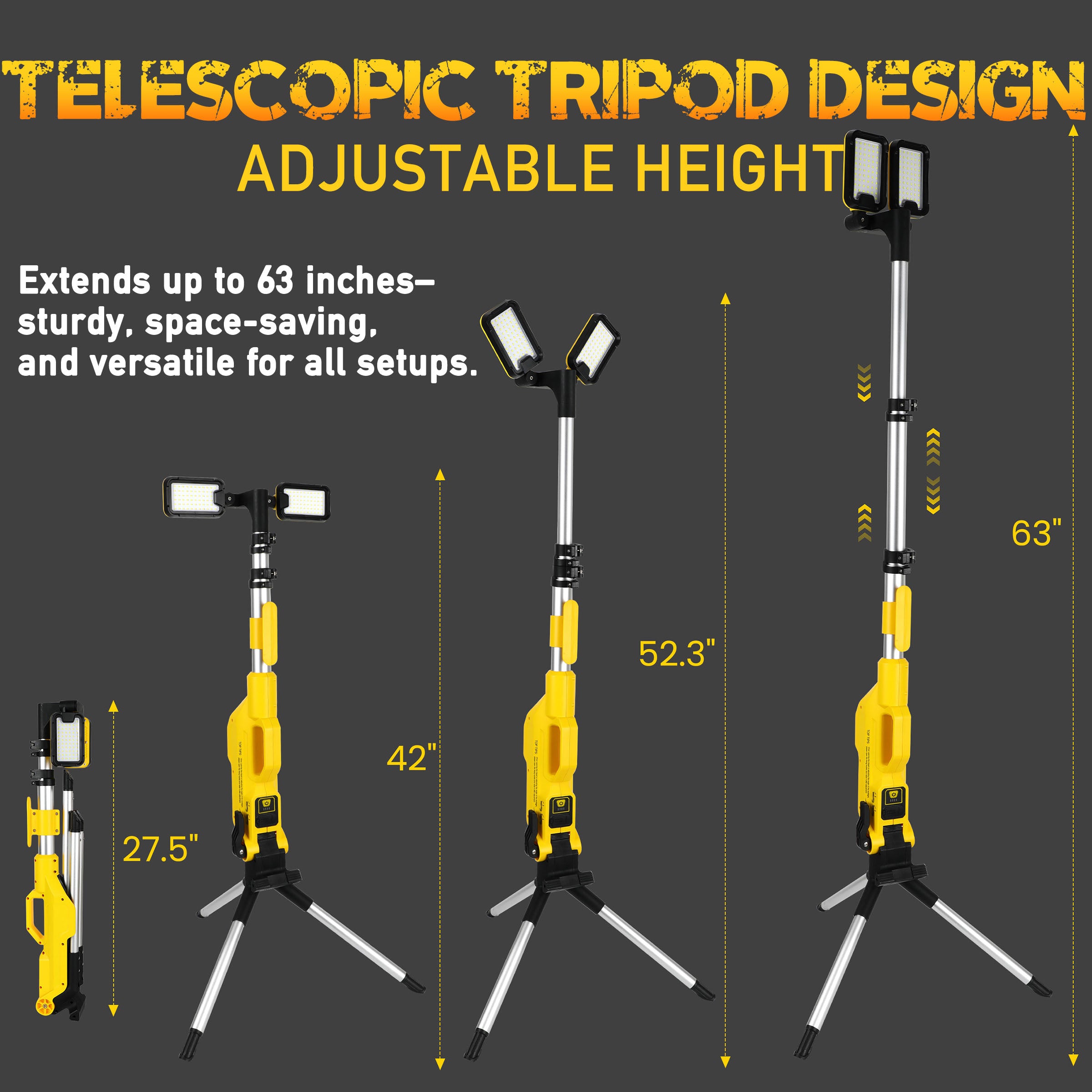 Hykoont MX5085 Multifunctional LED WorkMax Light with Power Bank 8000LM IP65 Tripod-Compatible for Outdoor and Emergency Use