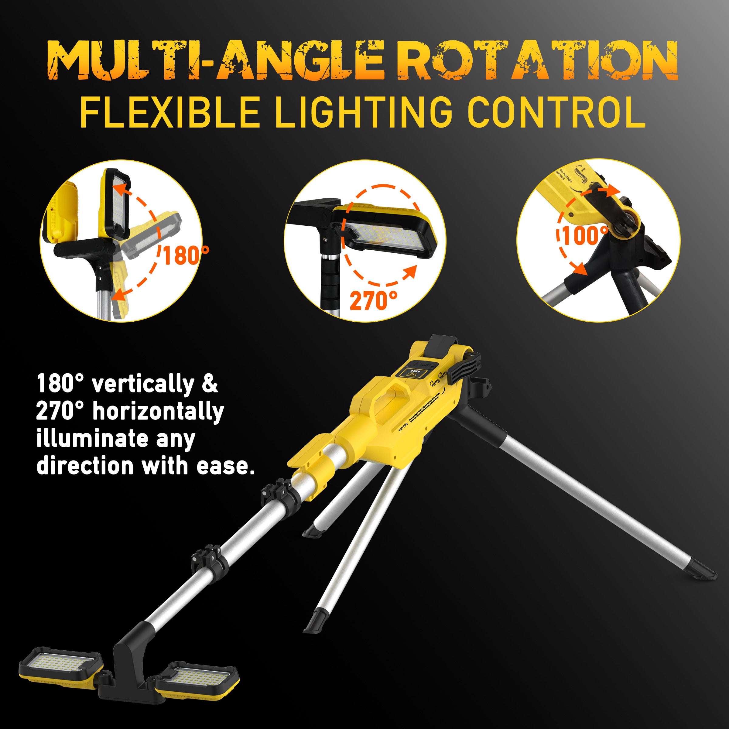 Hykoont MX5085 Multifunctional LED WorkMax Light with Power Bank 8000LM IP65 Tripod-Compatible for Outdoor and Emergency Use