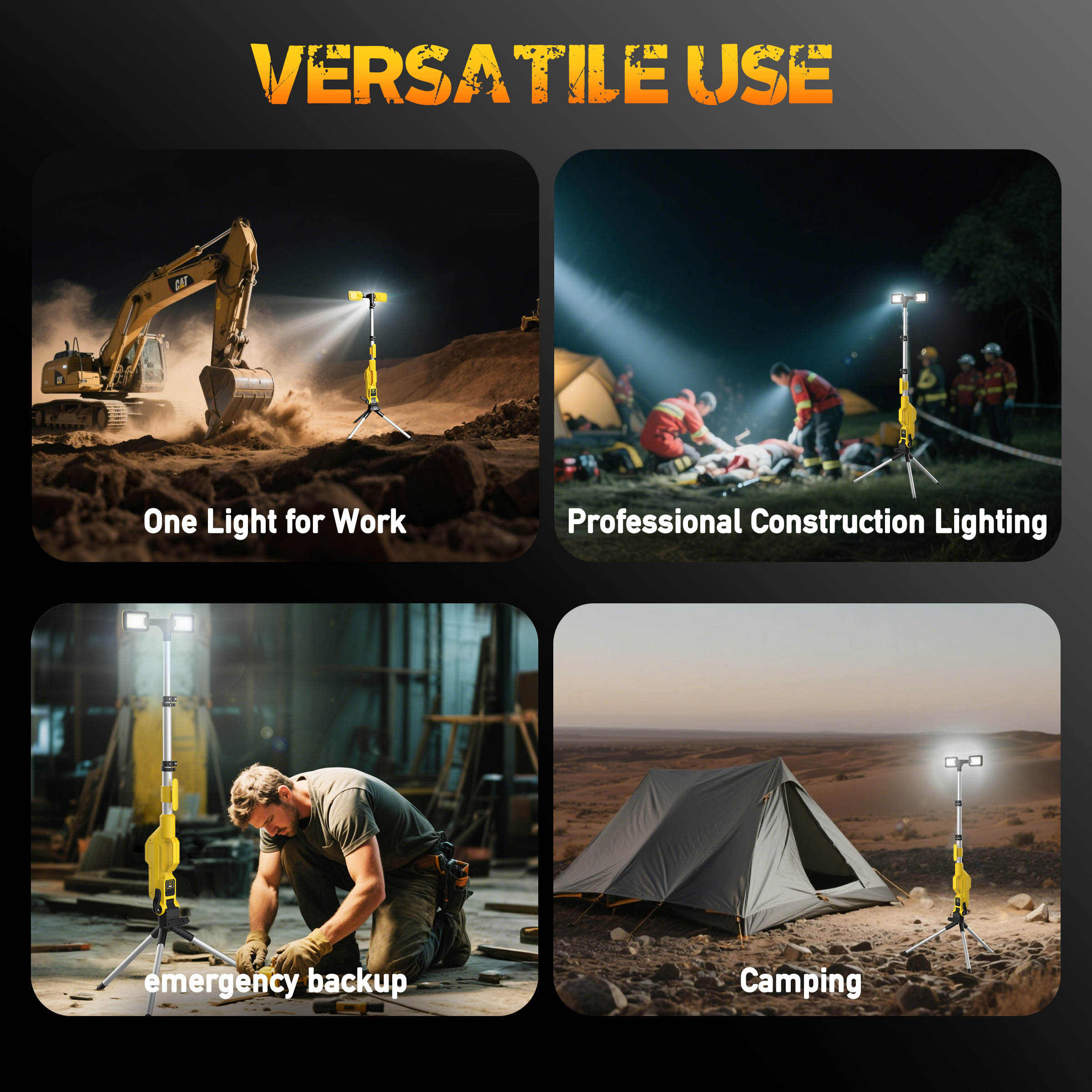 Hykoont MX5085 Multifunctional LED WorkMax Light with Power Bank 8000LM IP65 Tripod-Compatible for Outdoor and Emergency Use