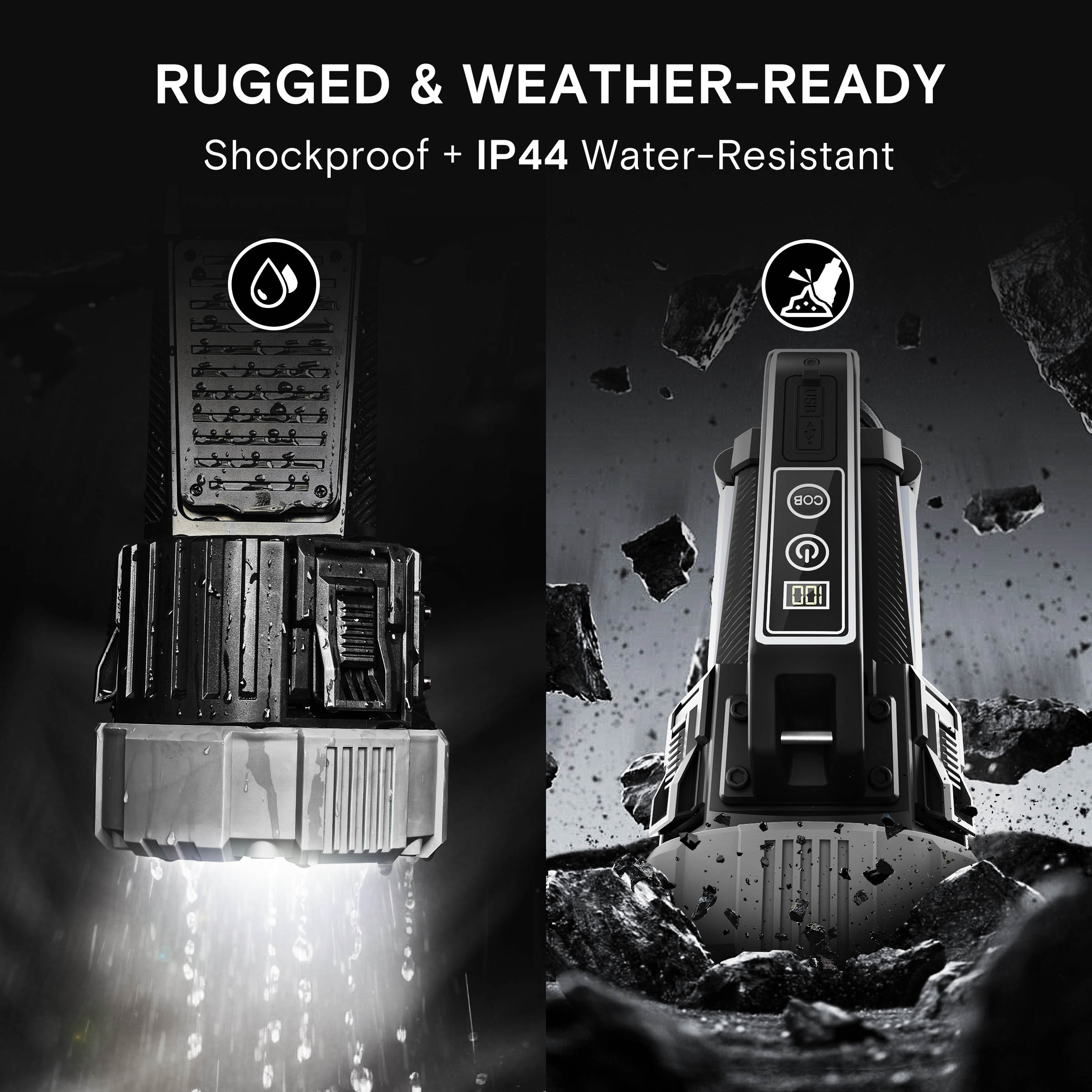 Hykoont LS018 Multi-Function 2 in 1 Flashlight Portable Extendable Adjustable Brightness CCT Bright