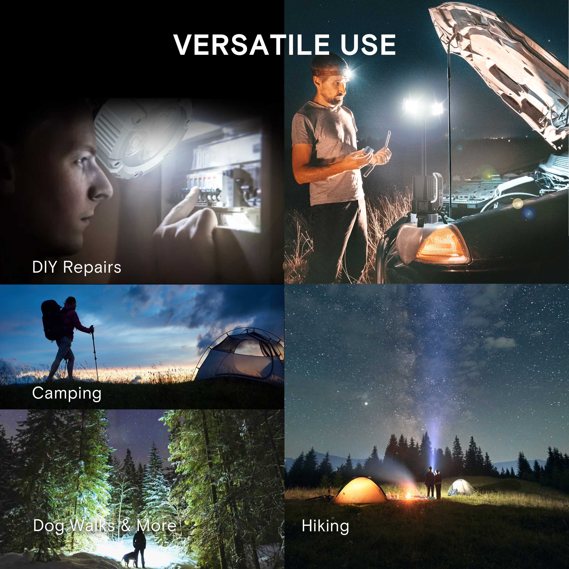 Hykoont LS018 Multi-Function 2 in 1 Flashlight Portable Extendable Adjustable Brightness CCT Bright