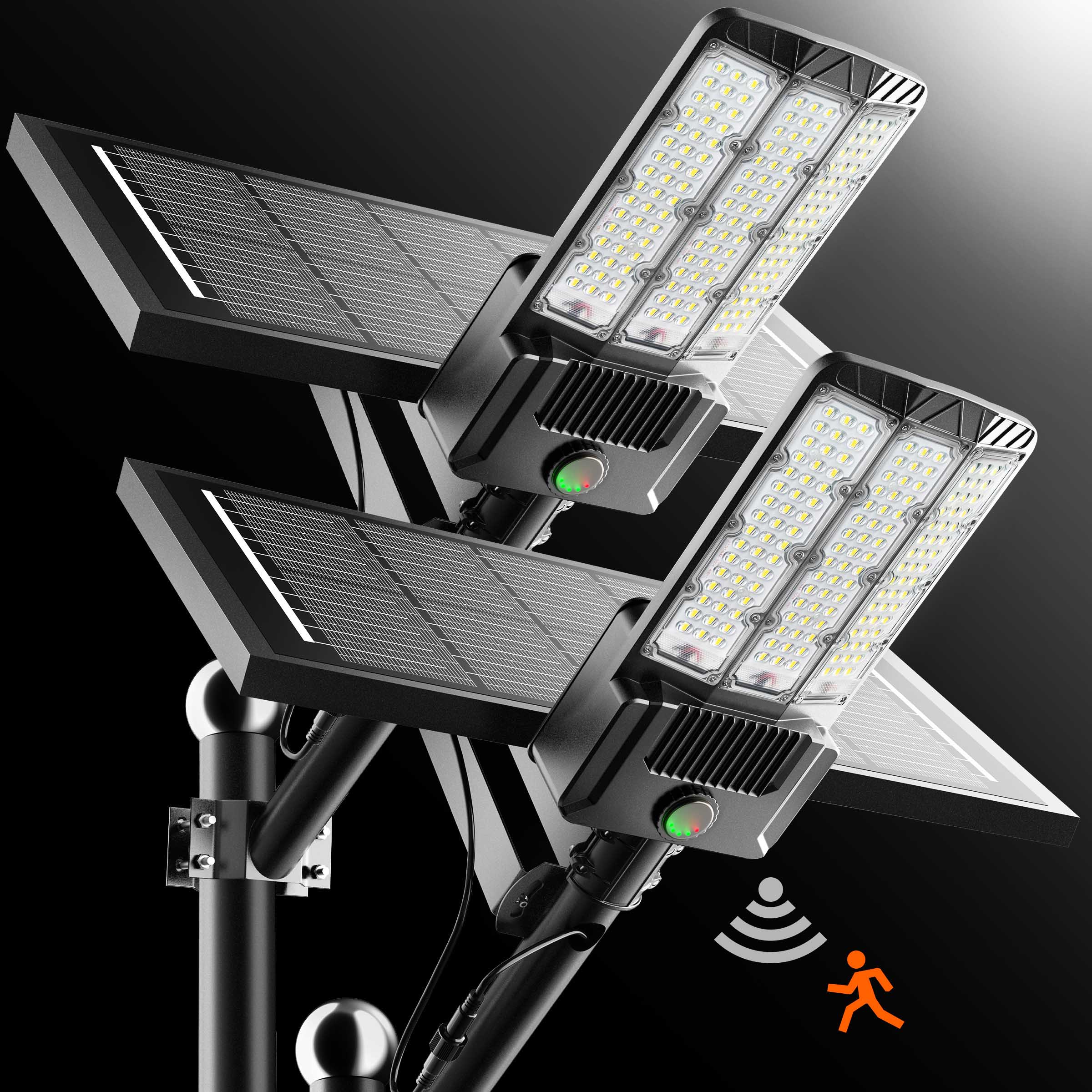 Hykoont SZ300 Commercial Solar Street Lights 400W 60000LM Mono Solar Panel with Die-Cast Aluminum