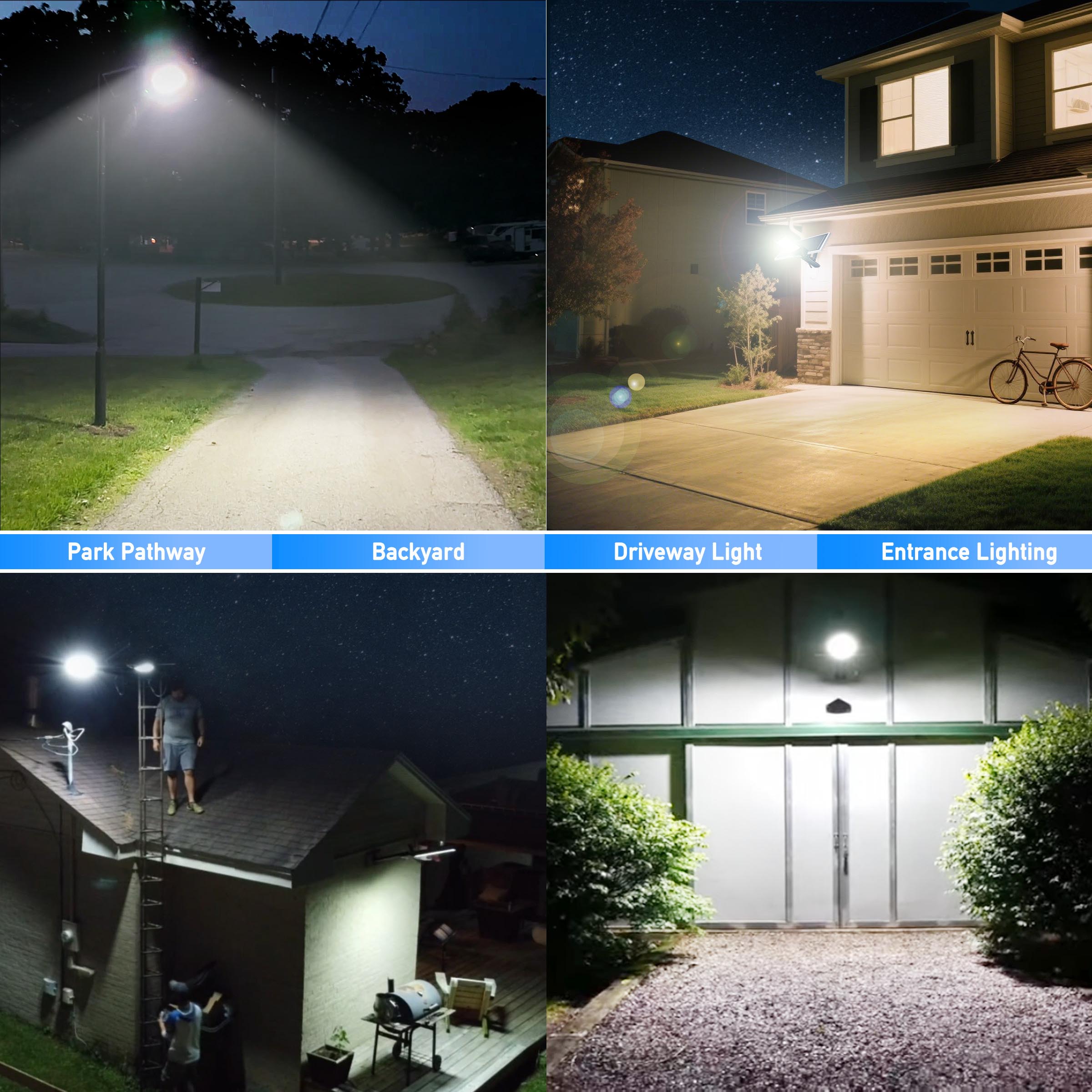 Hykoont SZ300 Commercial Solar Street Lights 400W 60000LM Mono Solar Panel with Die-Cast Aluminum