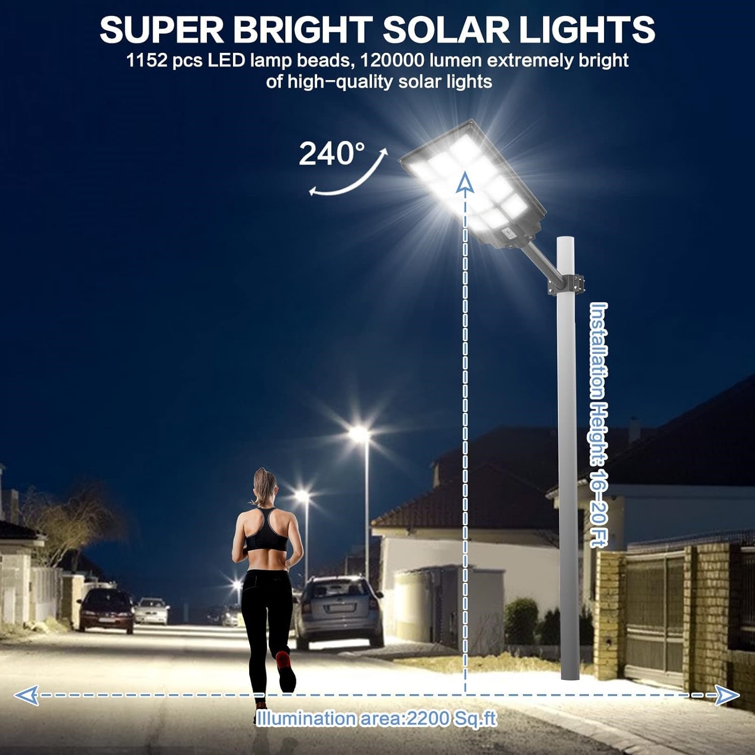 BM024C Solar Street Lights Outdoor 26000 Lumens 6500K 160W
