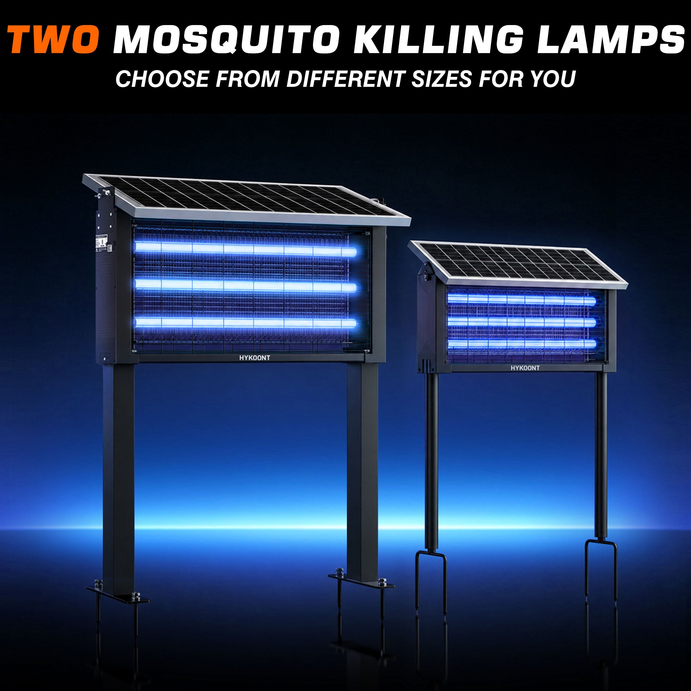 Hykoont 30W Solar LED Bug Zapper Light Pro Triple Tube Dusk-to-Dawn