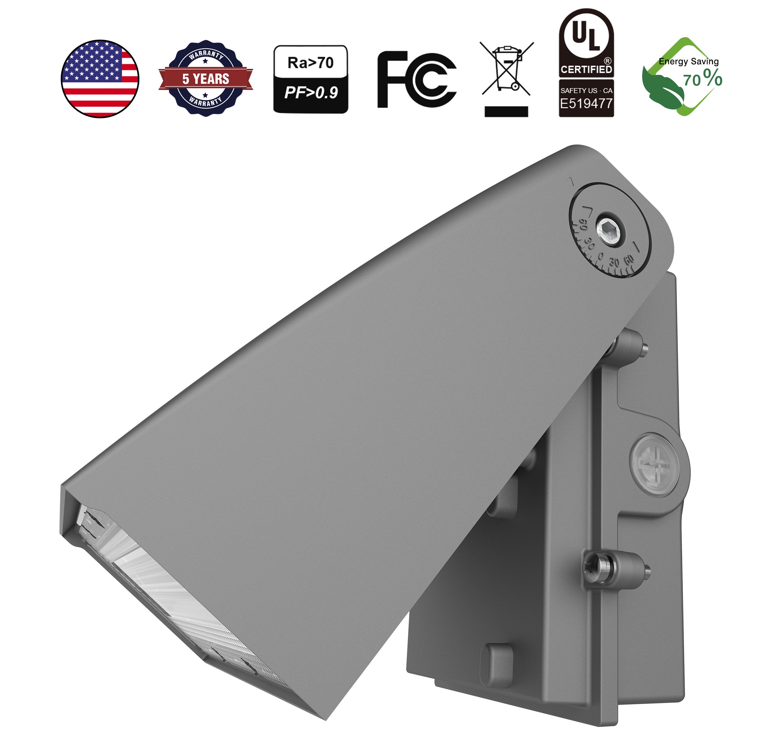 Hykoont WK06 Series LED Wall Pack Light UL DLC Premium Tunable and Selectable