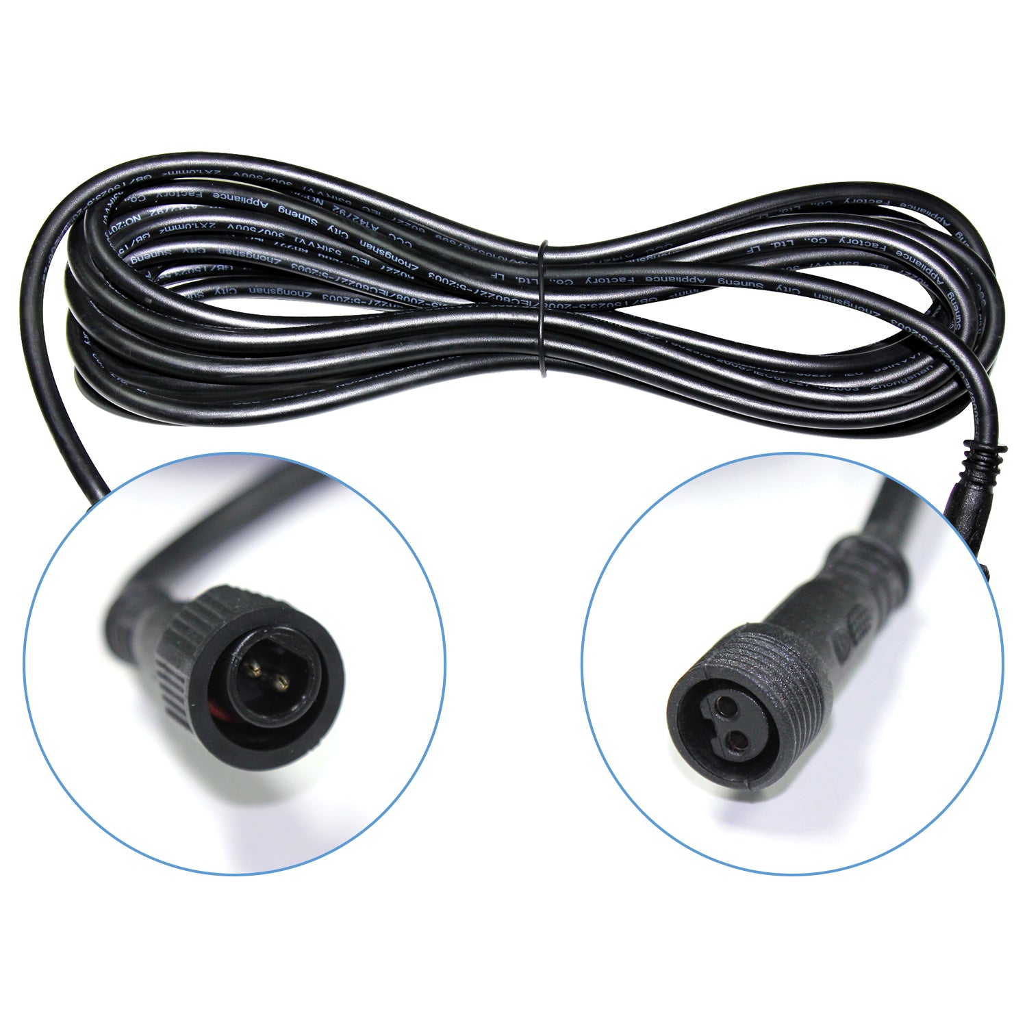 Hykoont Flood Lights Extension Cord Cable Waterproof 16.4ft Suit for All Series