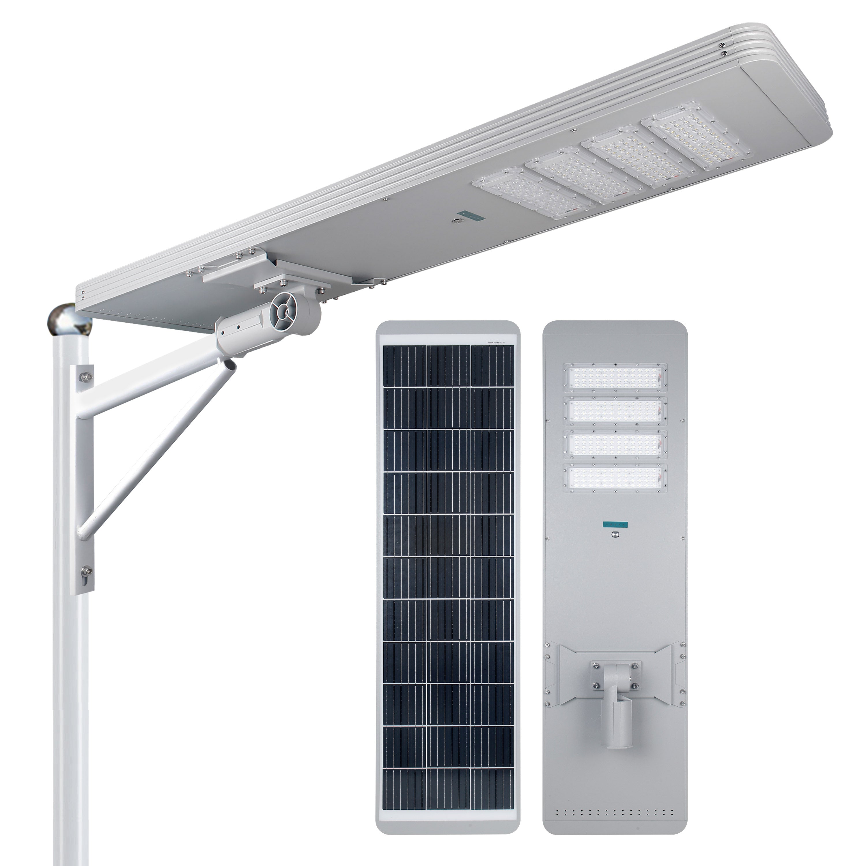 NT60A Solar Street Light 60W 12.8V 230WH LiFePO4 Battery MPPT Controller 7200 Lumens Waterproof Aluminum Body