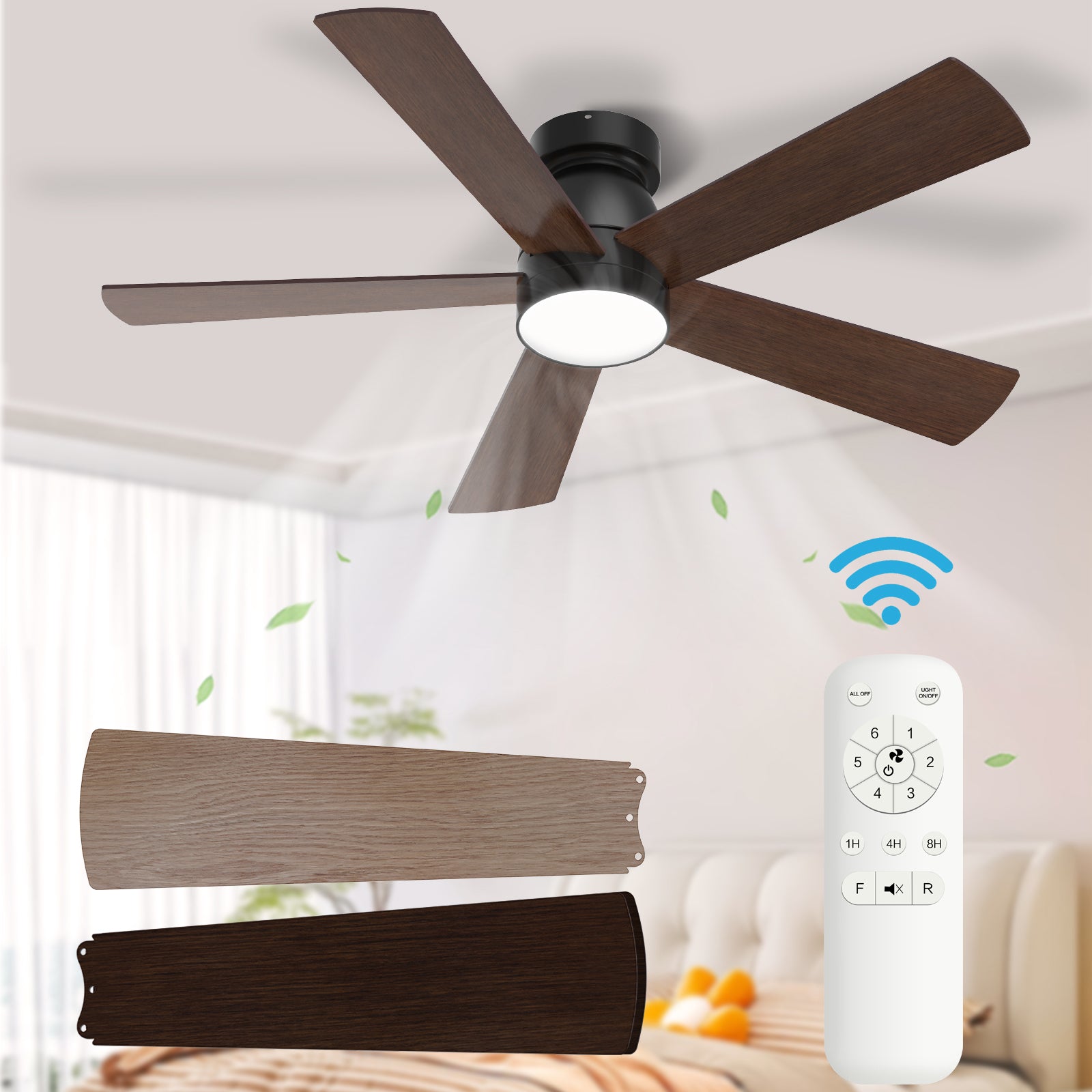 Hykoont 48'' Ceiling Fans with Lights