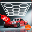 Hykoont 14 Grid with Frame 700W 73920LM LED Hexagon Garage Lights Buy a 14-Grid Get a Free 5-Grid