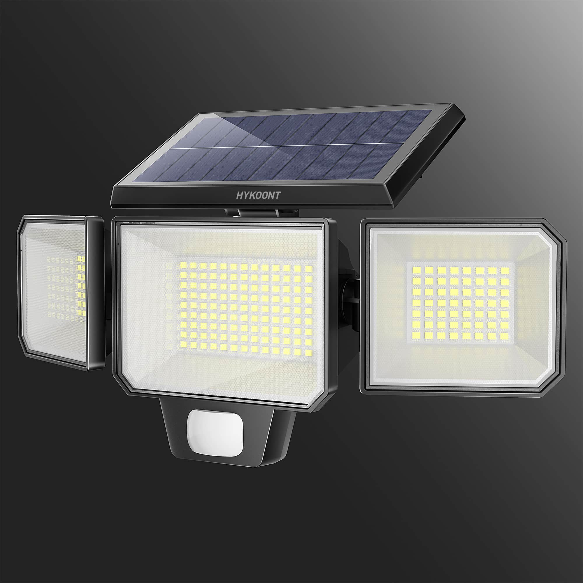 Hykoont AMS193 Triple Head 3000LM Solar Wall Light Outdoor with Replaceable Battery-Pre sale