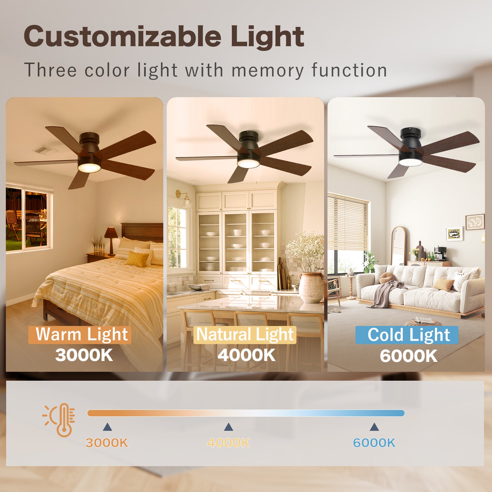 Hykoont 48'' Ceiling Fans with Lights