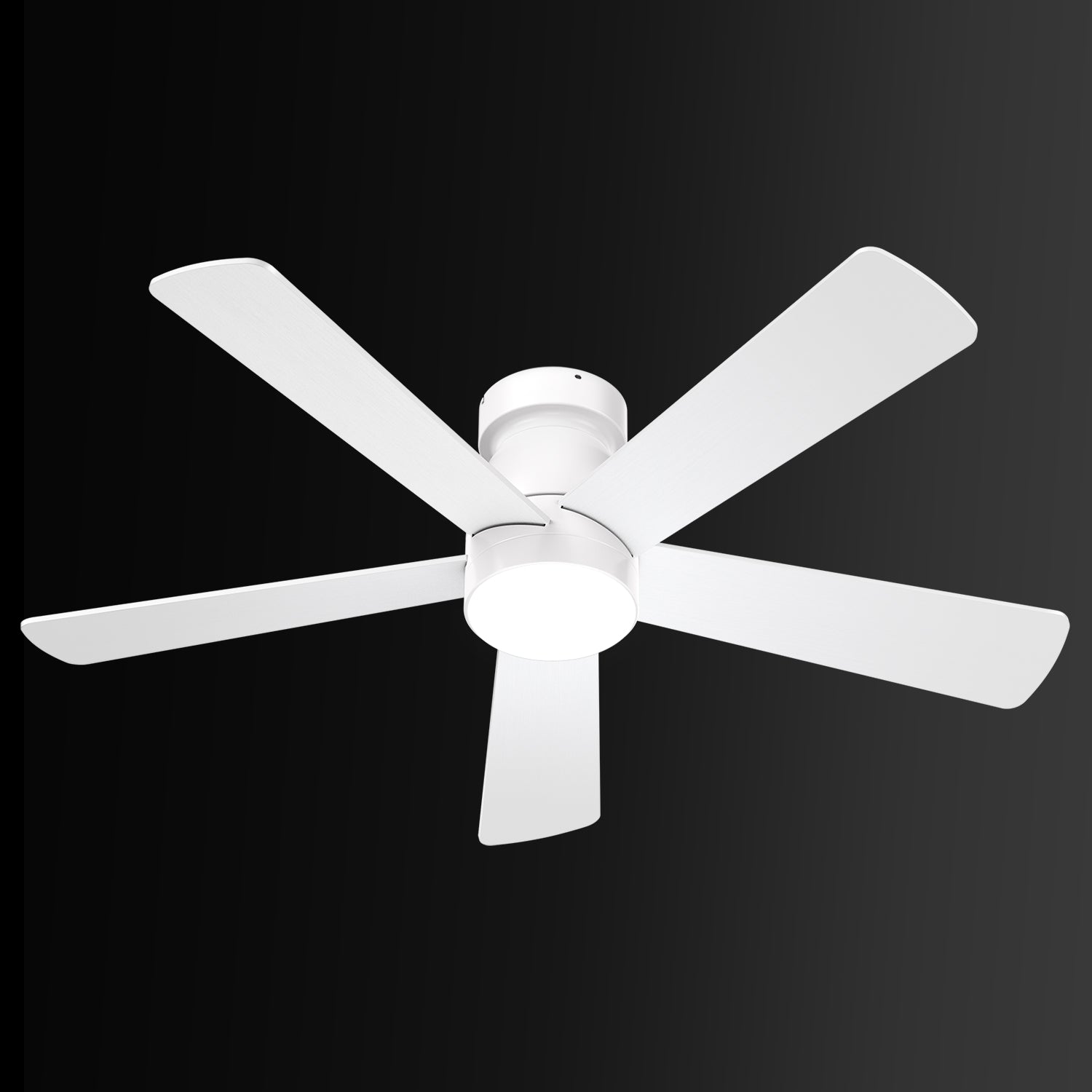 Hykoont White Modern Ceiling Fan Whisper-Quiet 6-Speed Reversible Motor