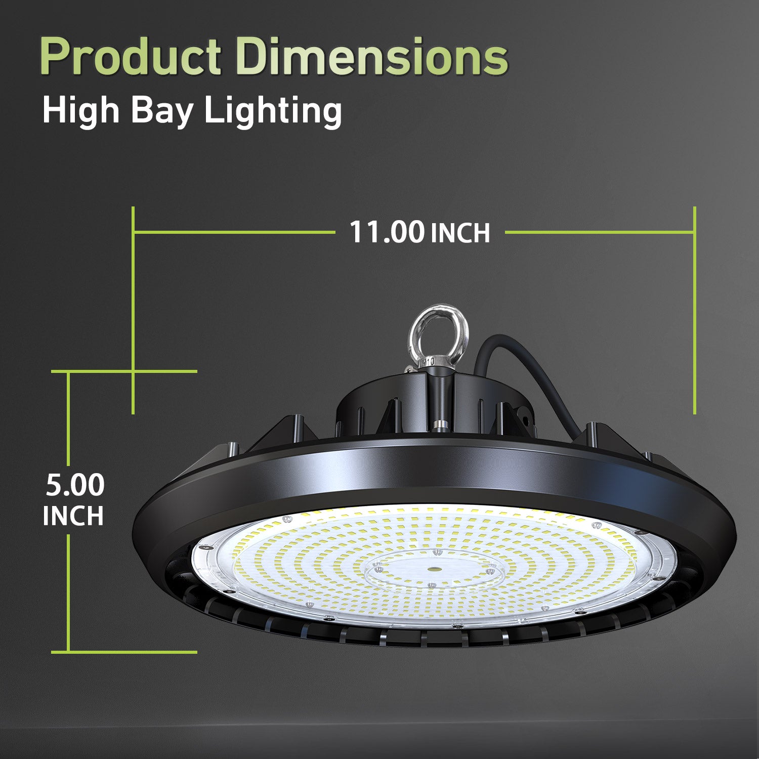 Hykoont GC377 UFO LED High Bay Lights UL DLC Certified 100/150/200 Watt, 4000-5000K, 150LM/W