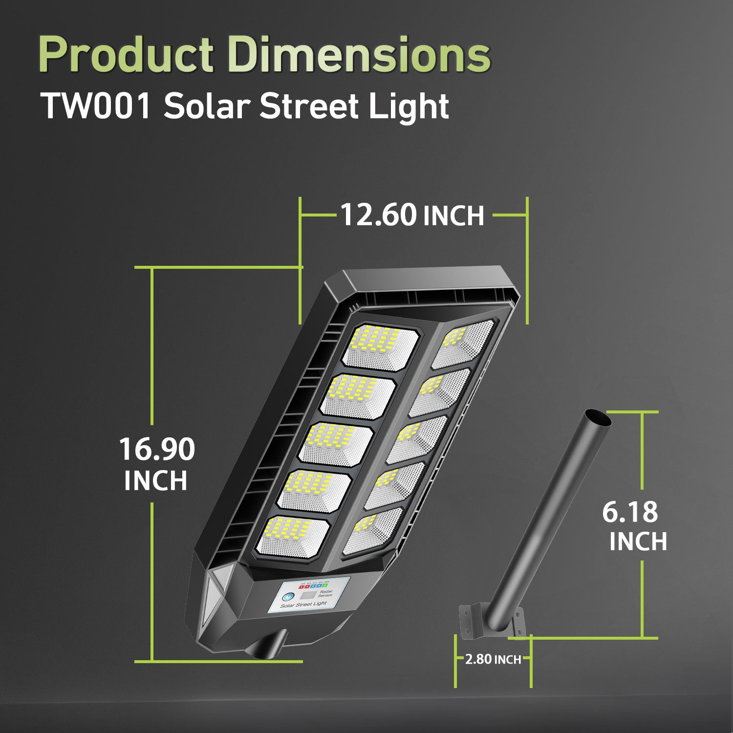 Hykoont TW001 Solar Street Light Dual-Lamp Design